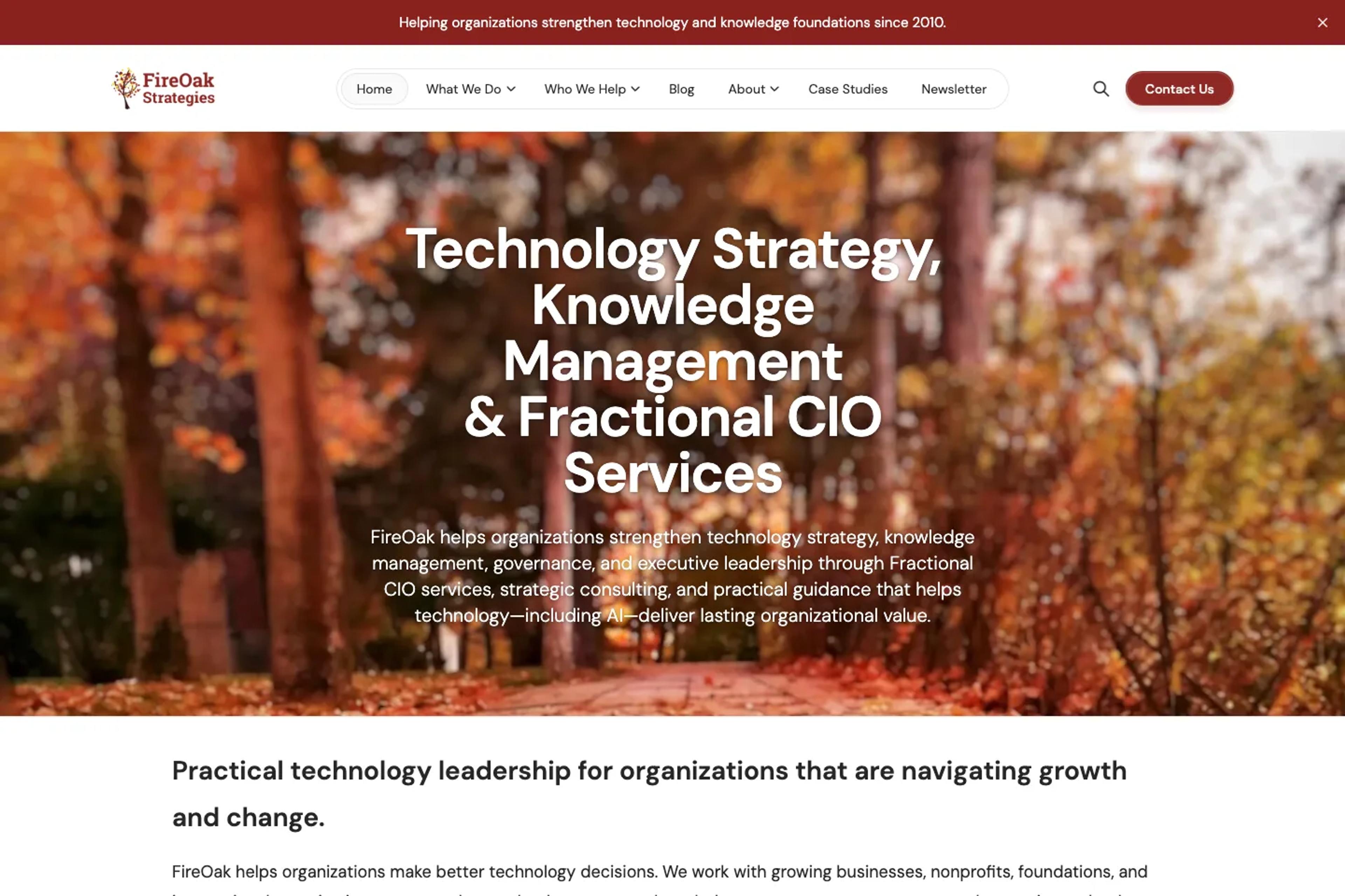 FireOak Strategies website homepage