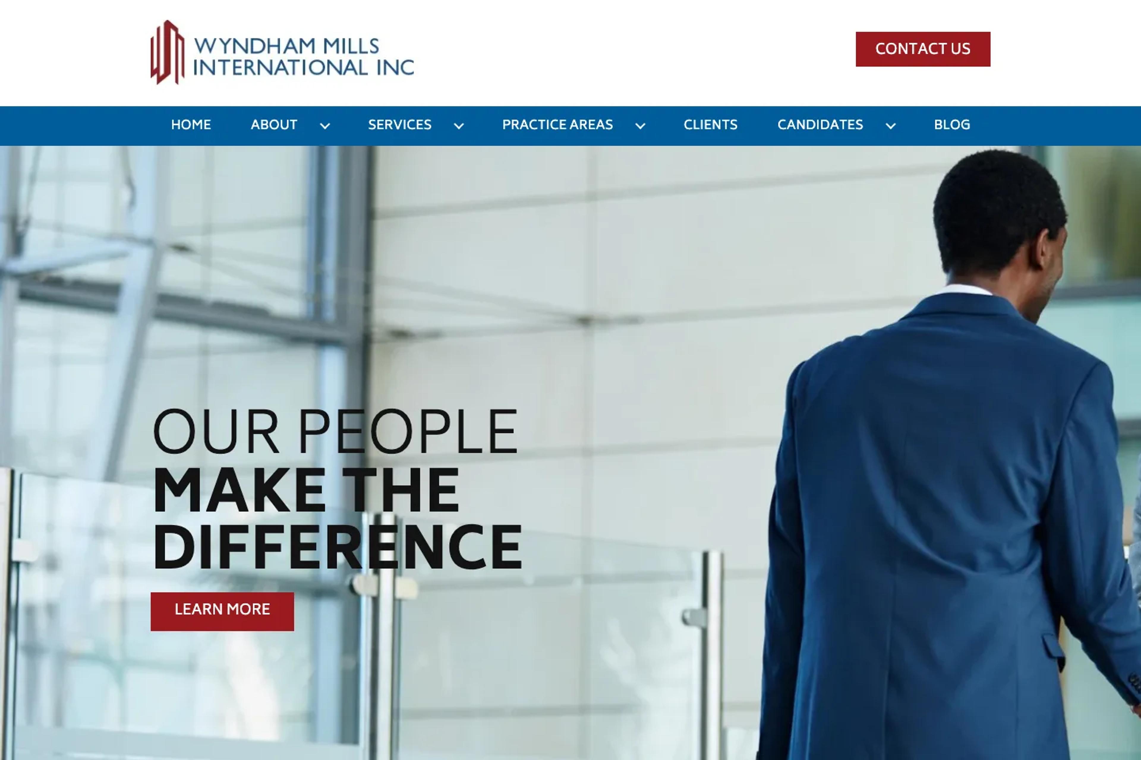 Wyndham Mills website homepage