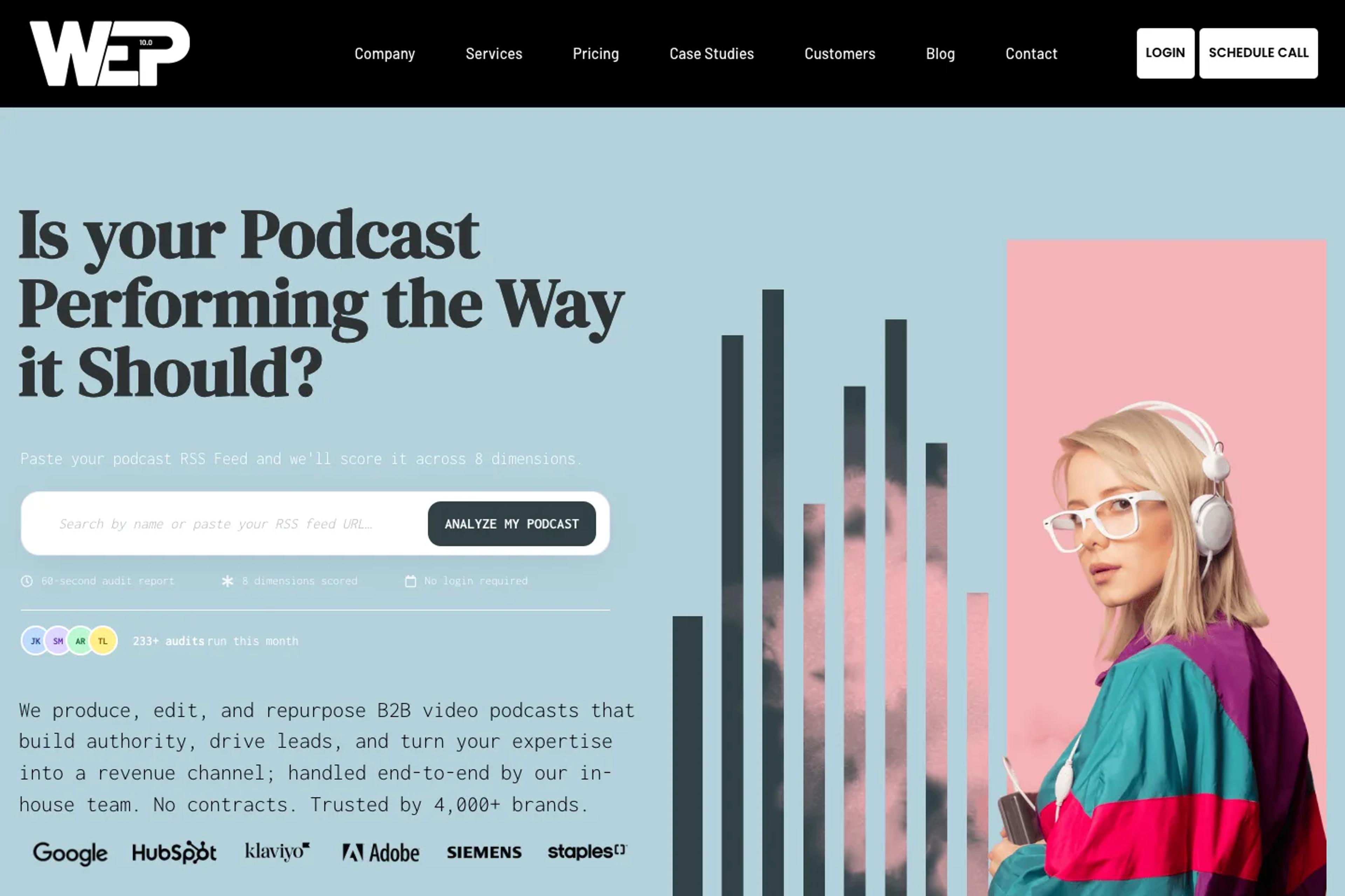 We Edit Podcasts website homepage