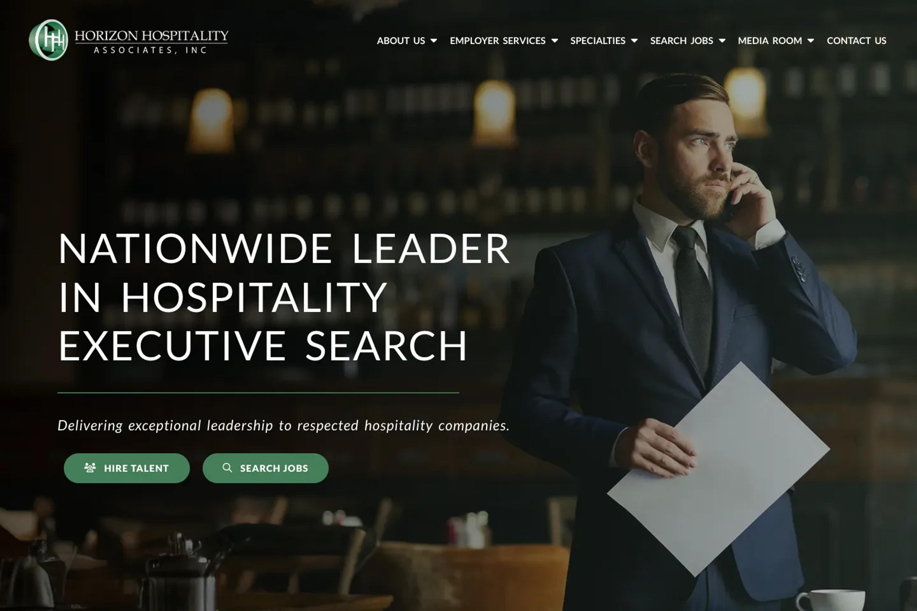 Horizon Hospitality website homepage