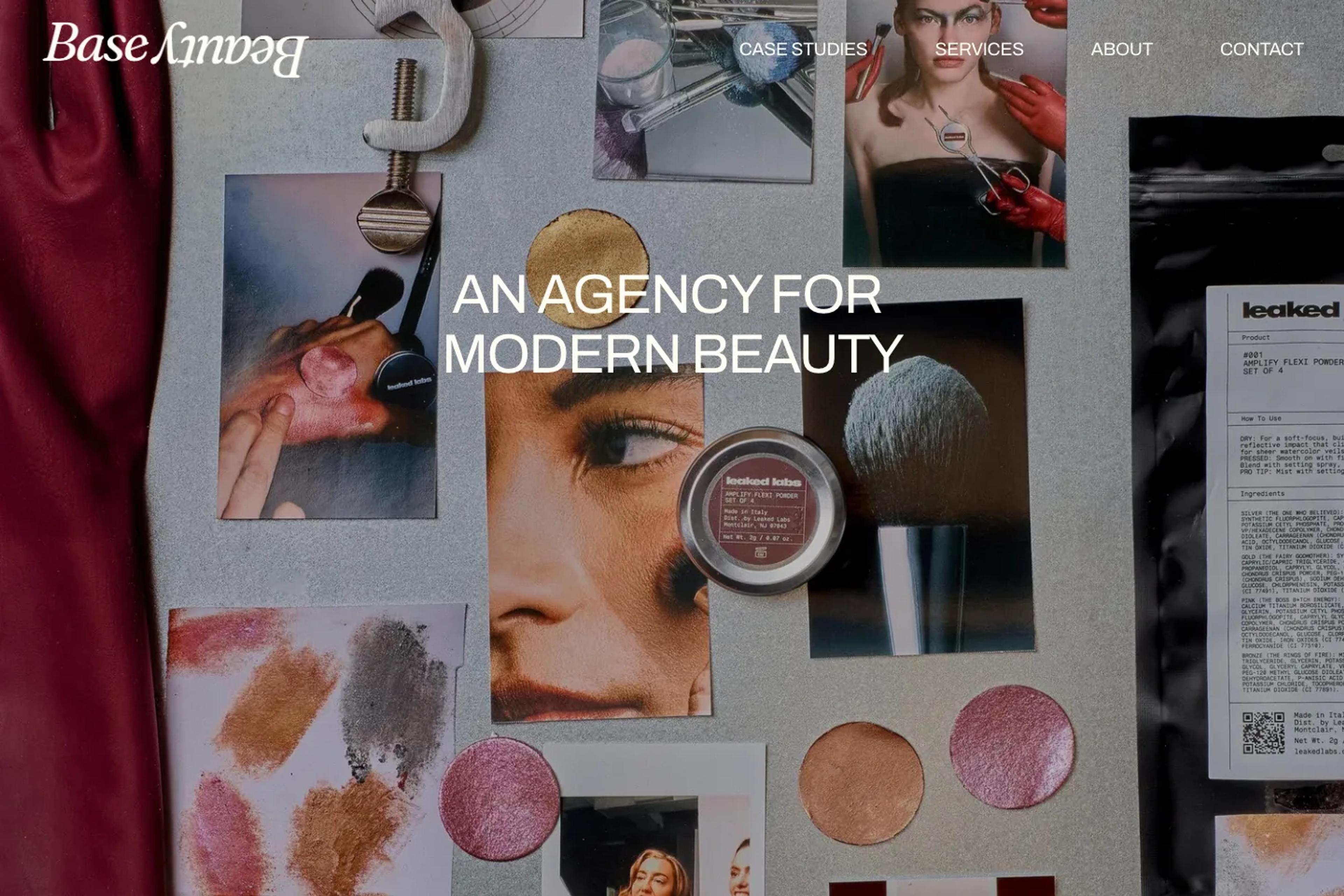 Base Beauty Creative Agency website homepage