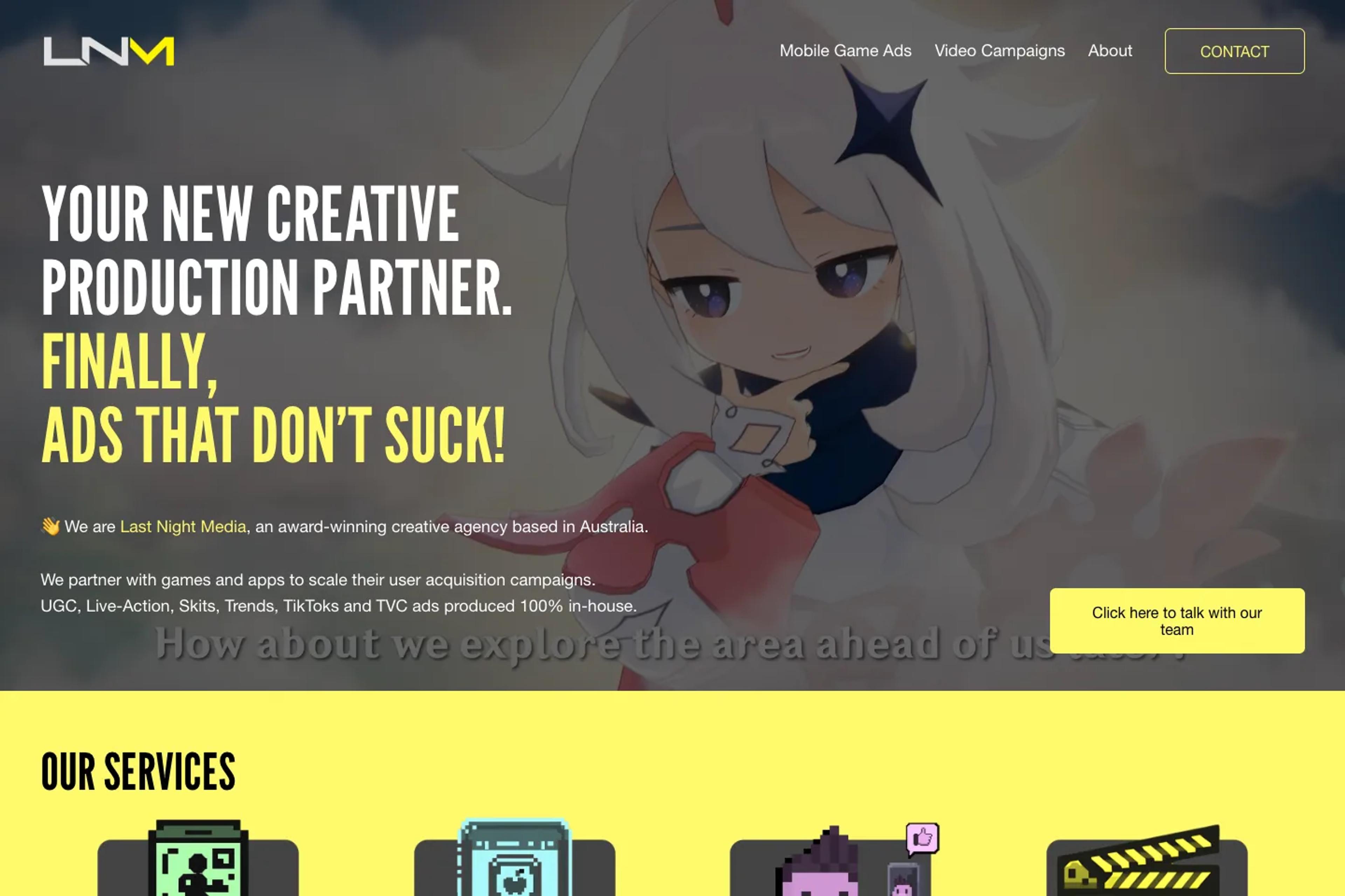 Lastnight Media website homepage