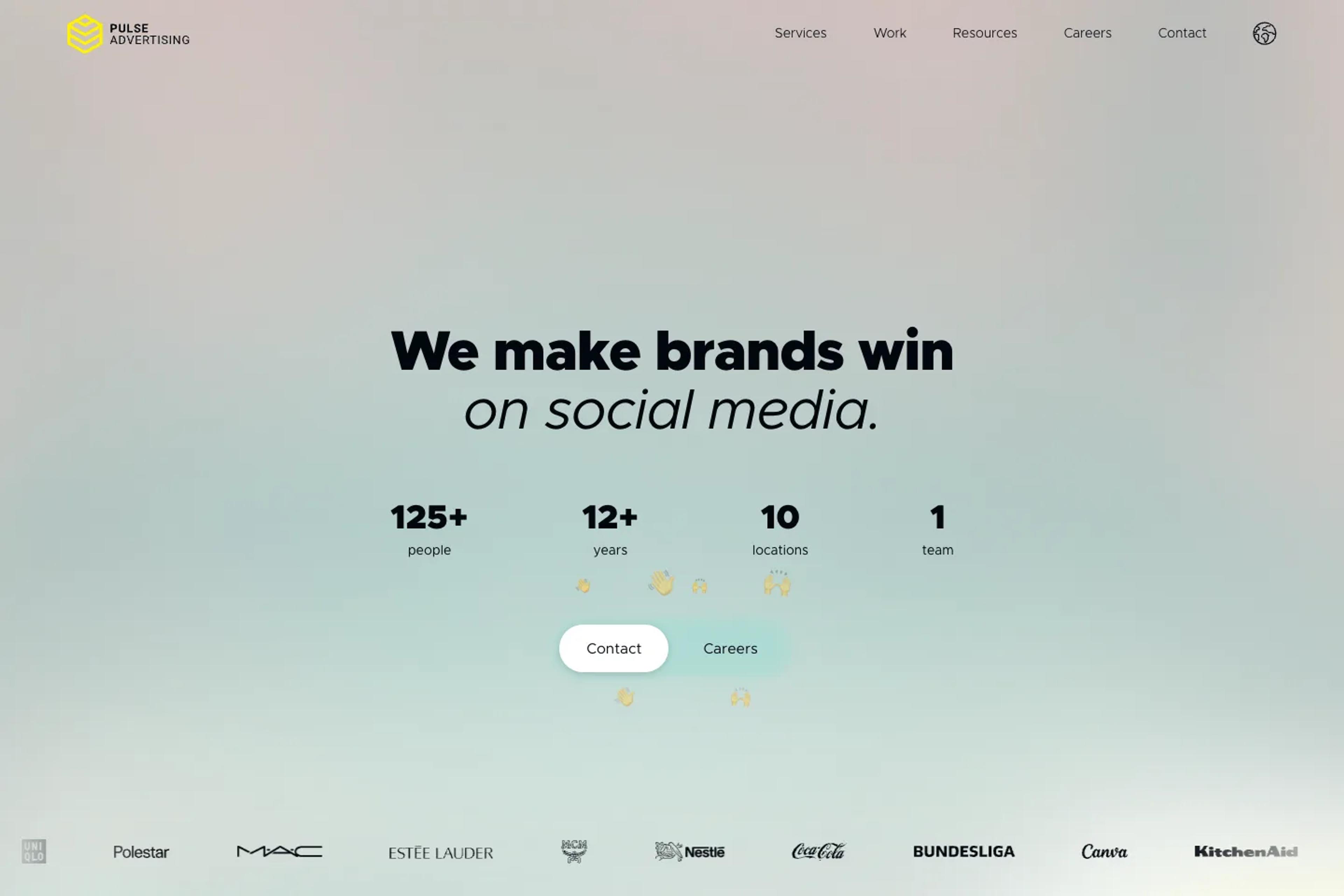 Pulse Advertising website homepage