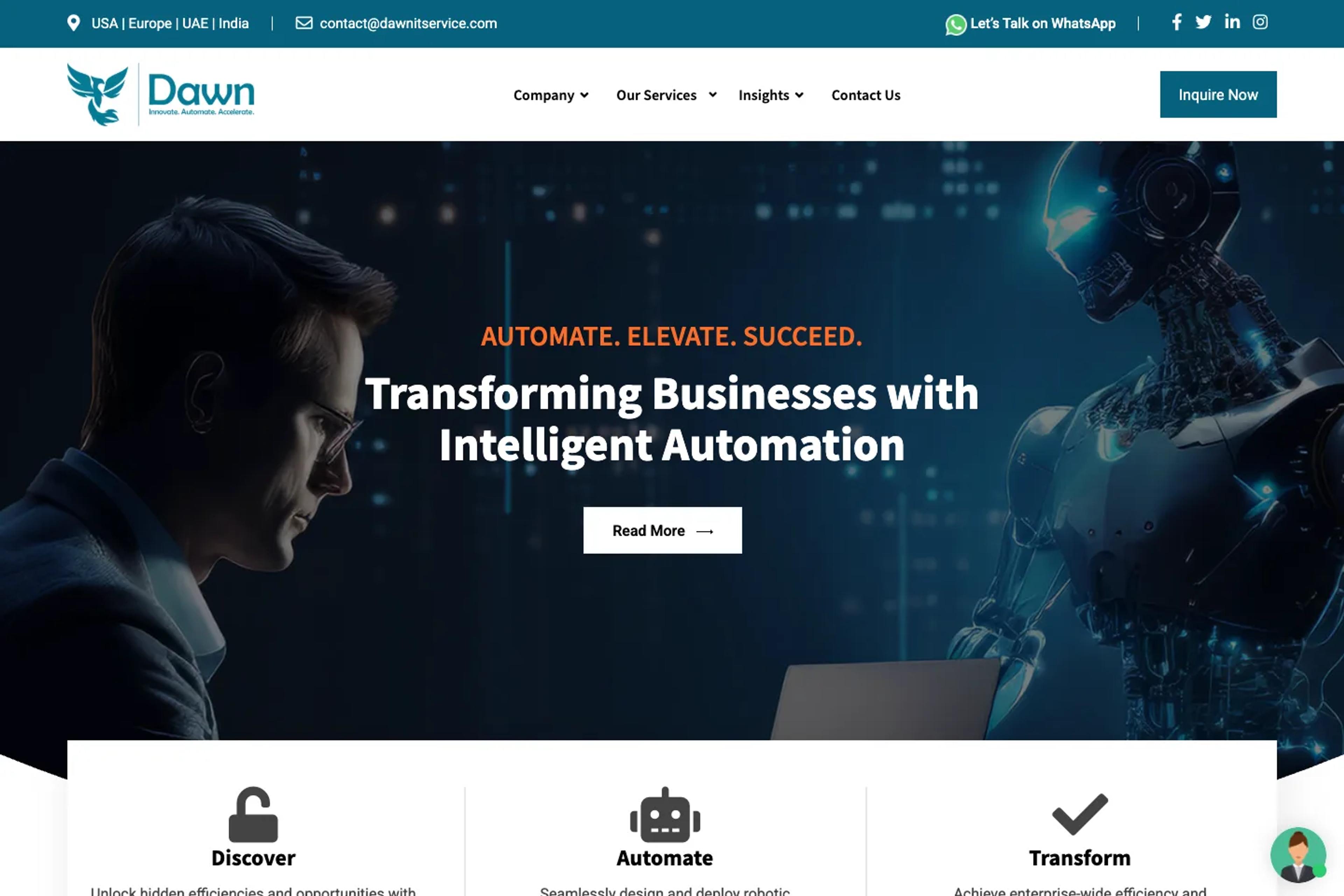 Dawn IT Service website homepage