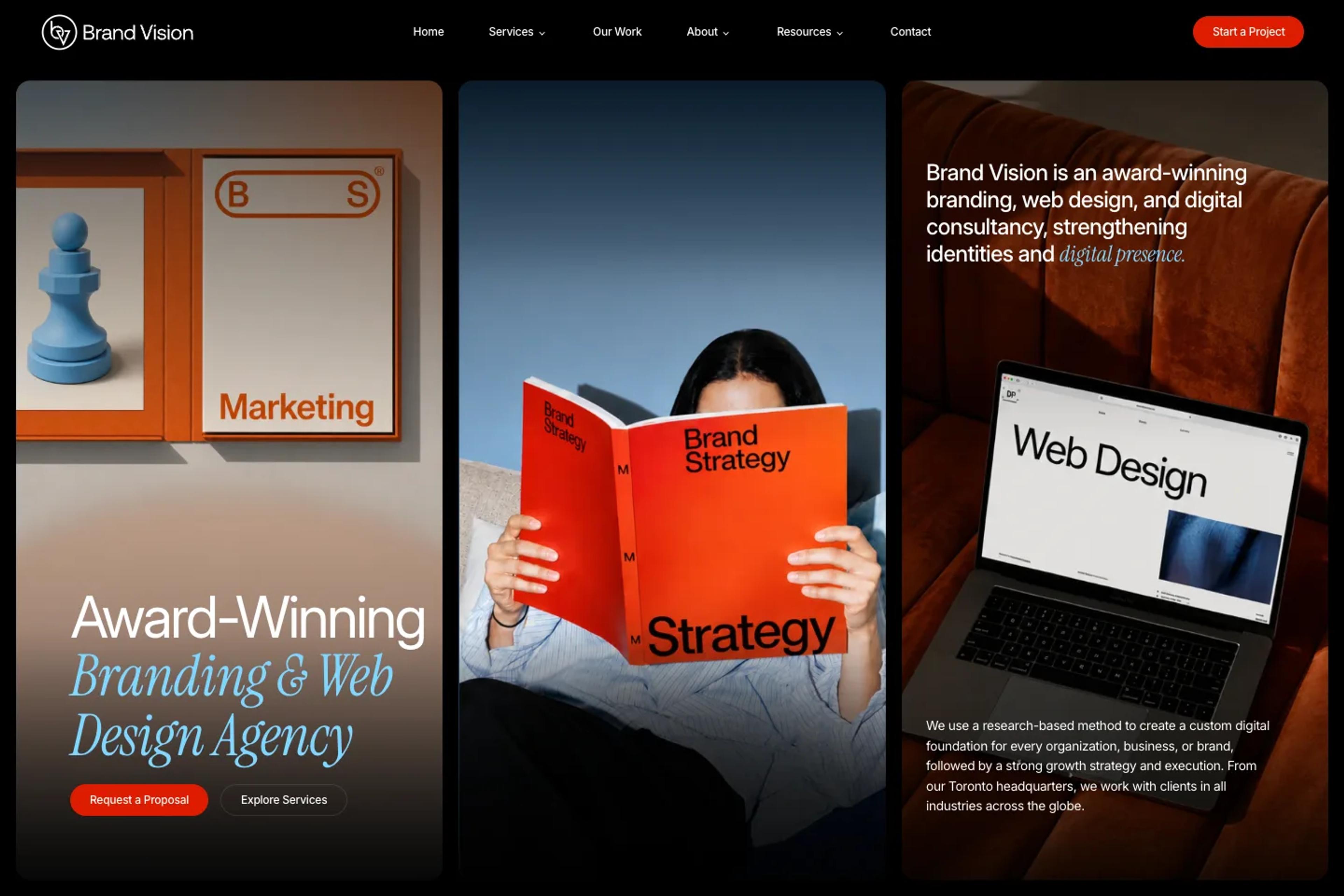 Brand Vision website homepage