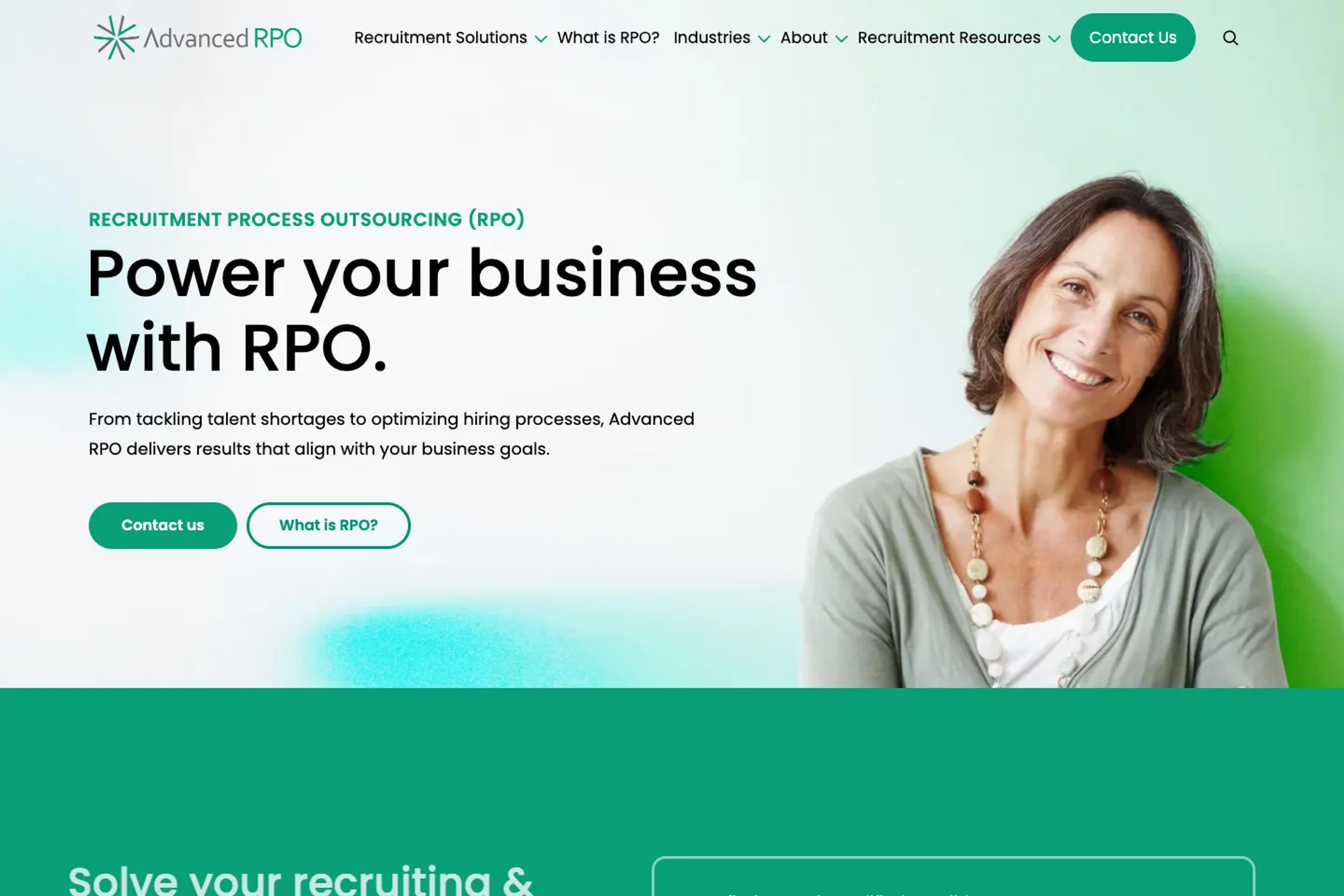Advanced RPO website homepage