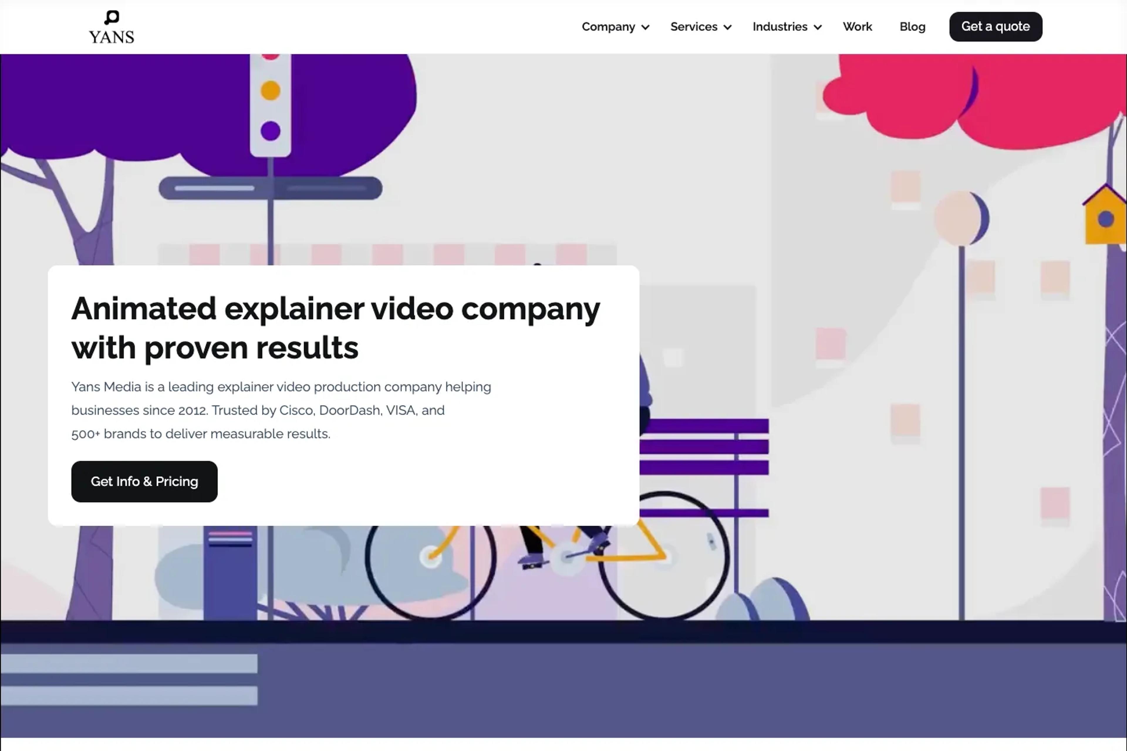 Yans Media website homepage