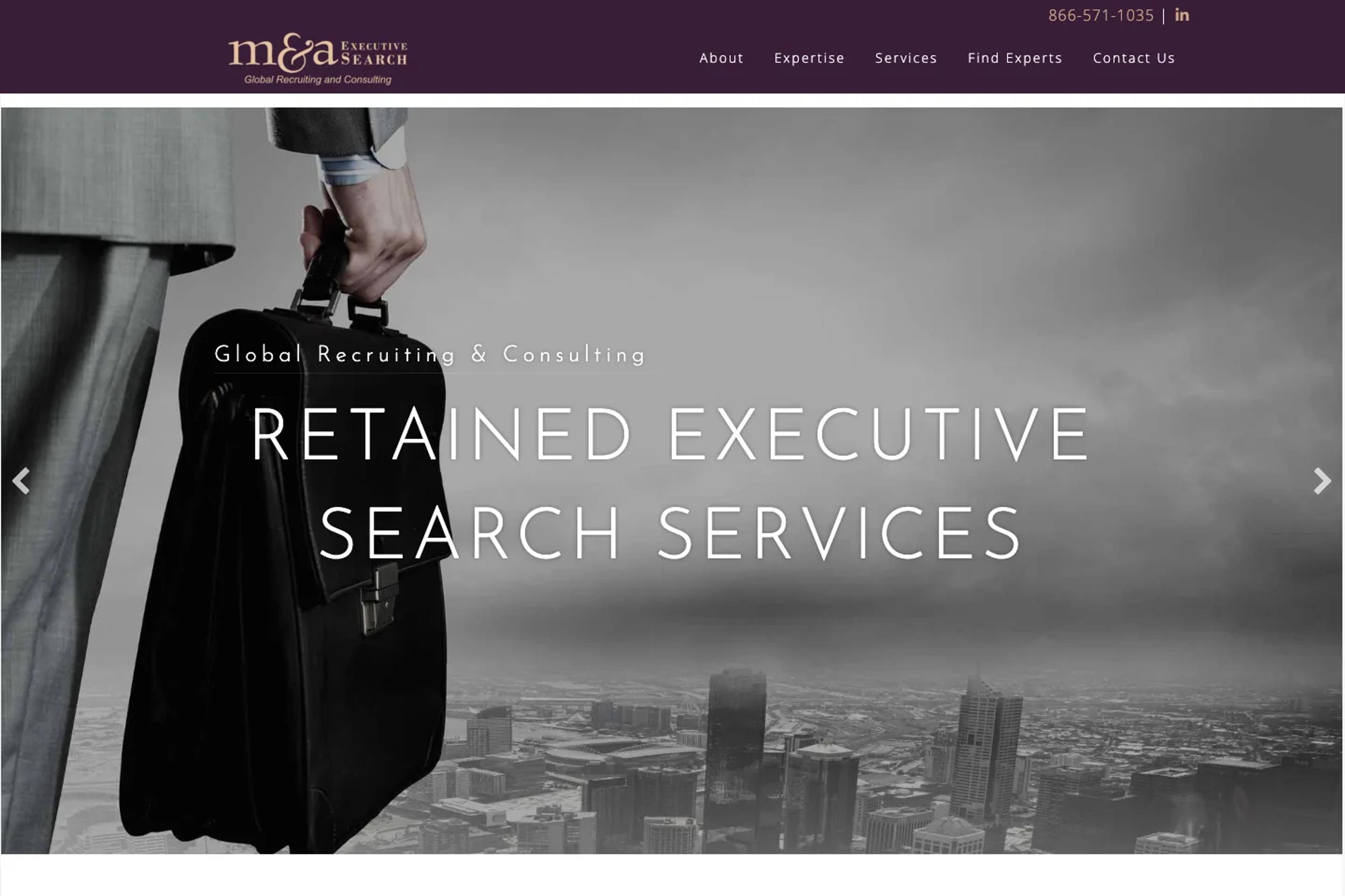 M&A Executive Search website homepage