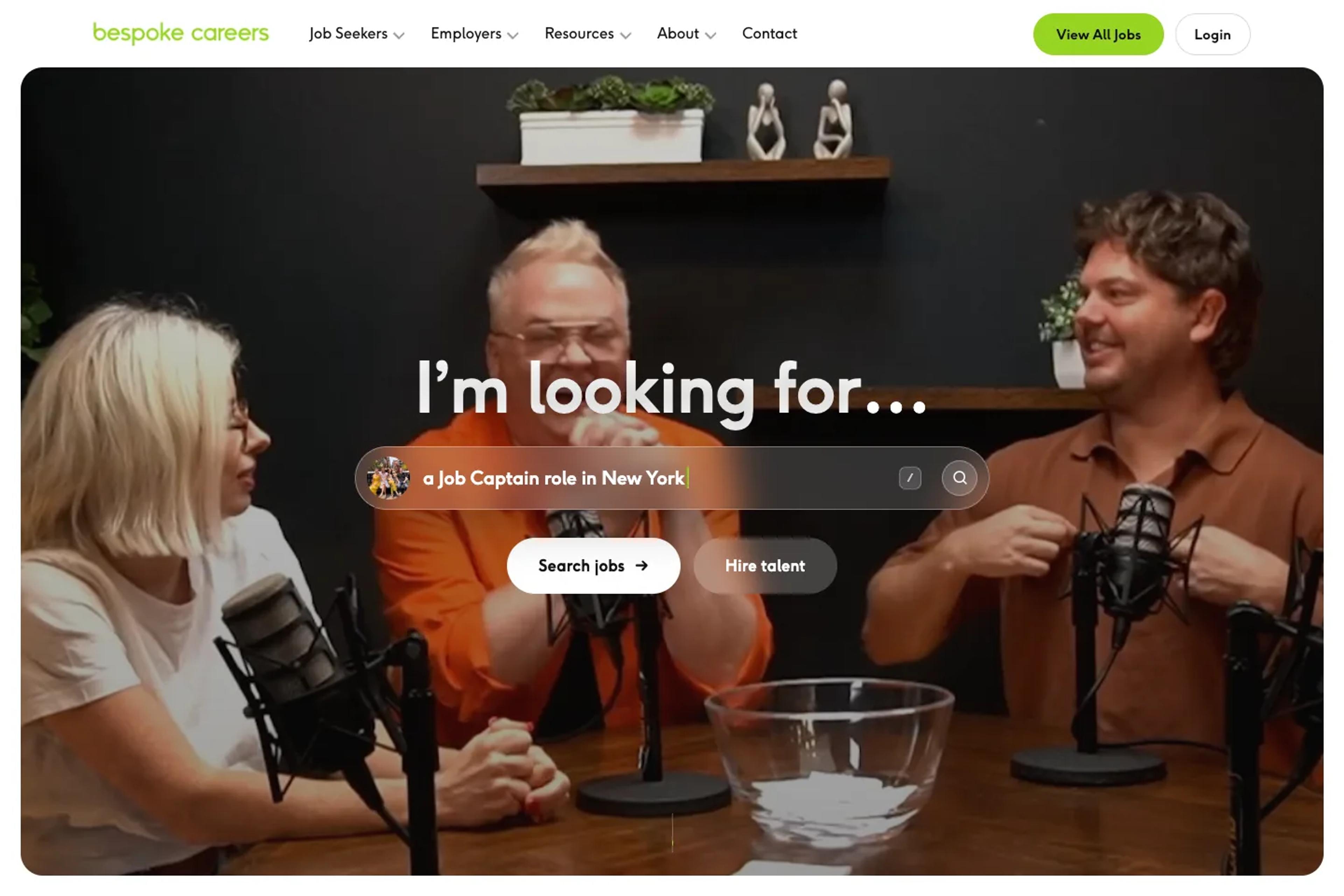Bespoke Careers website homepage