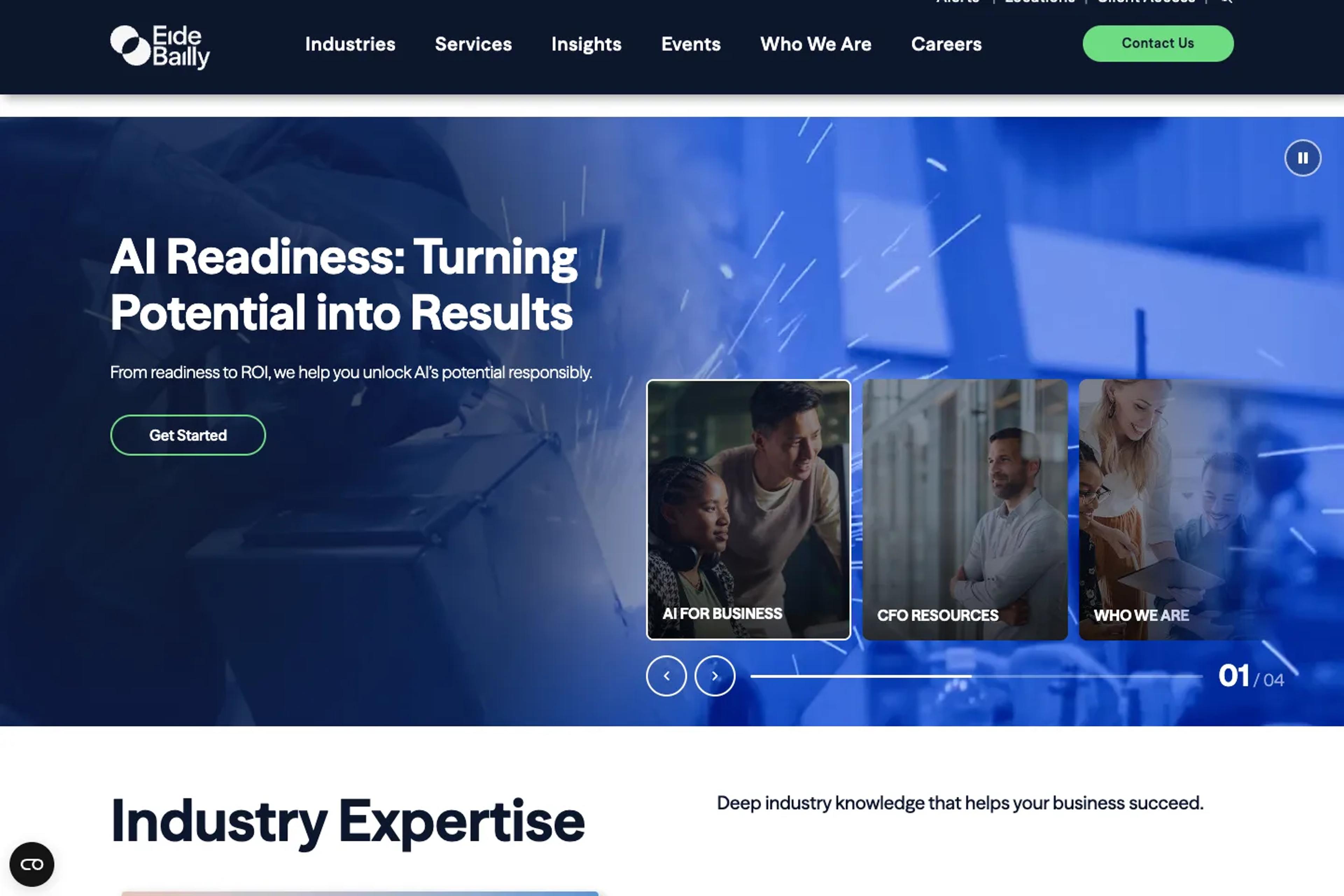 Eide Bailly website homepage