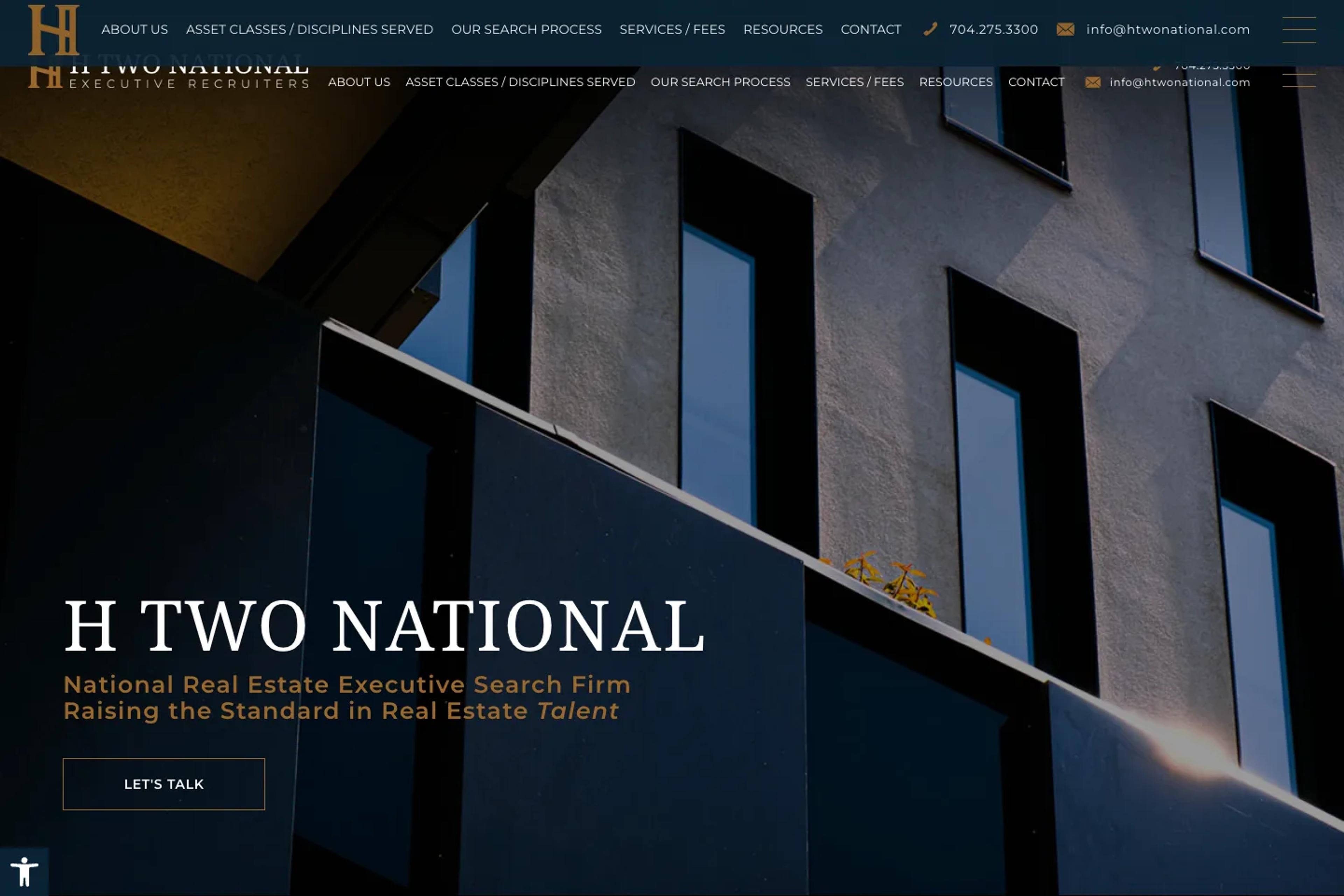H Two National website homepage