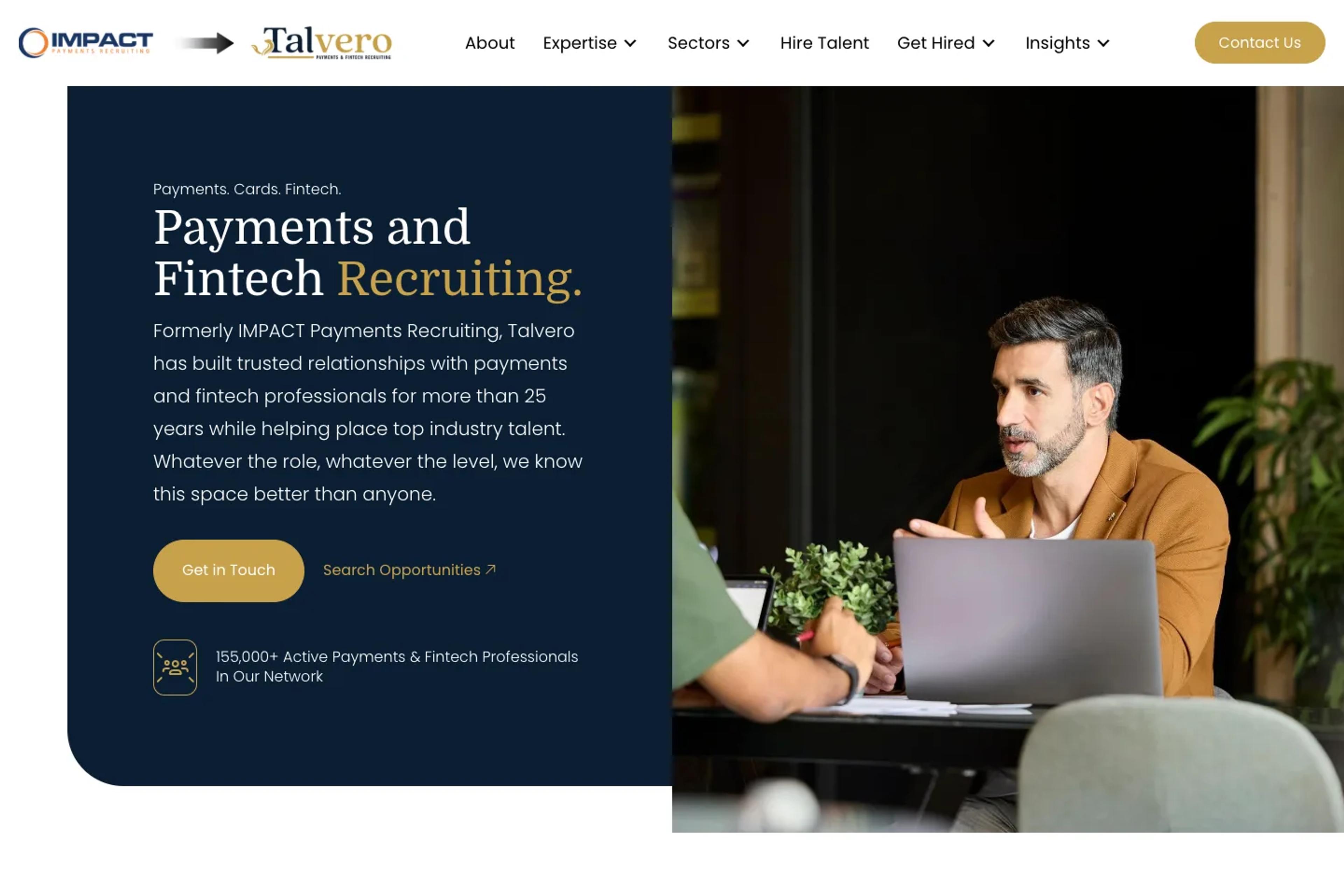 Talvero website homepage