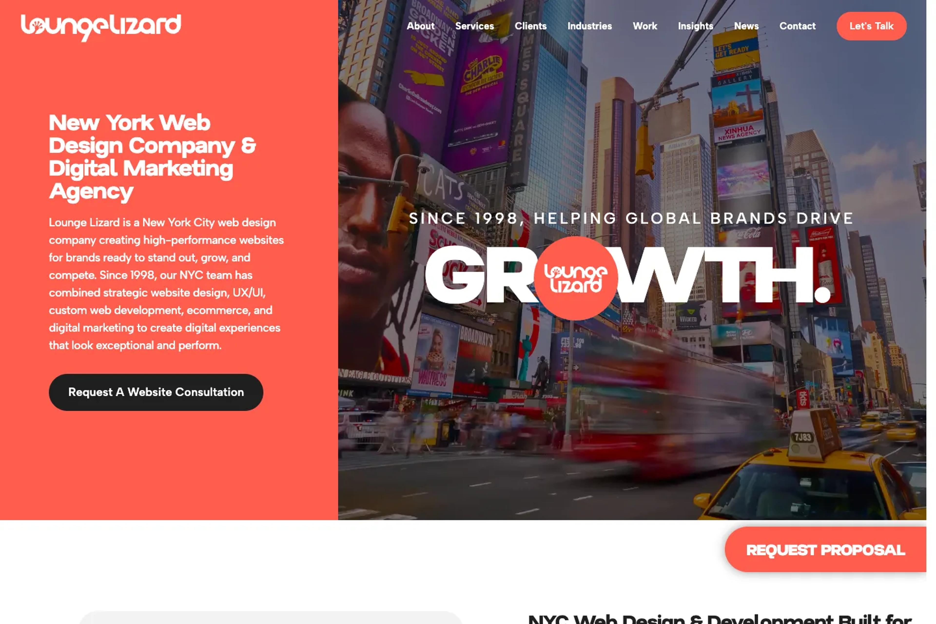 Lounge Lizard website homepage