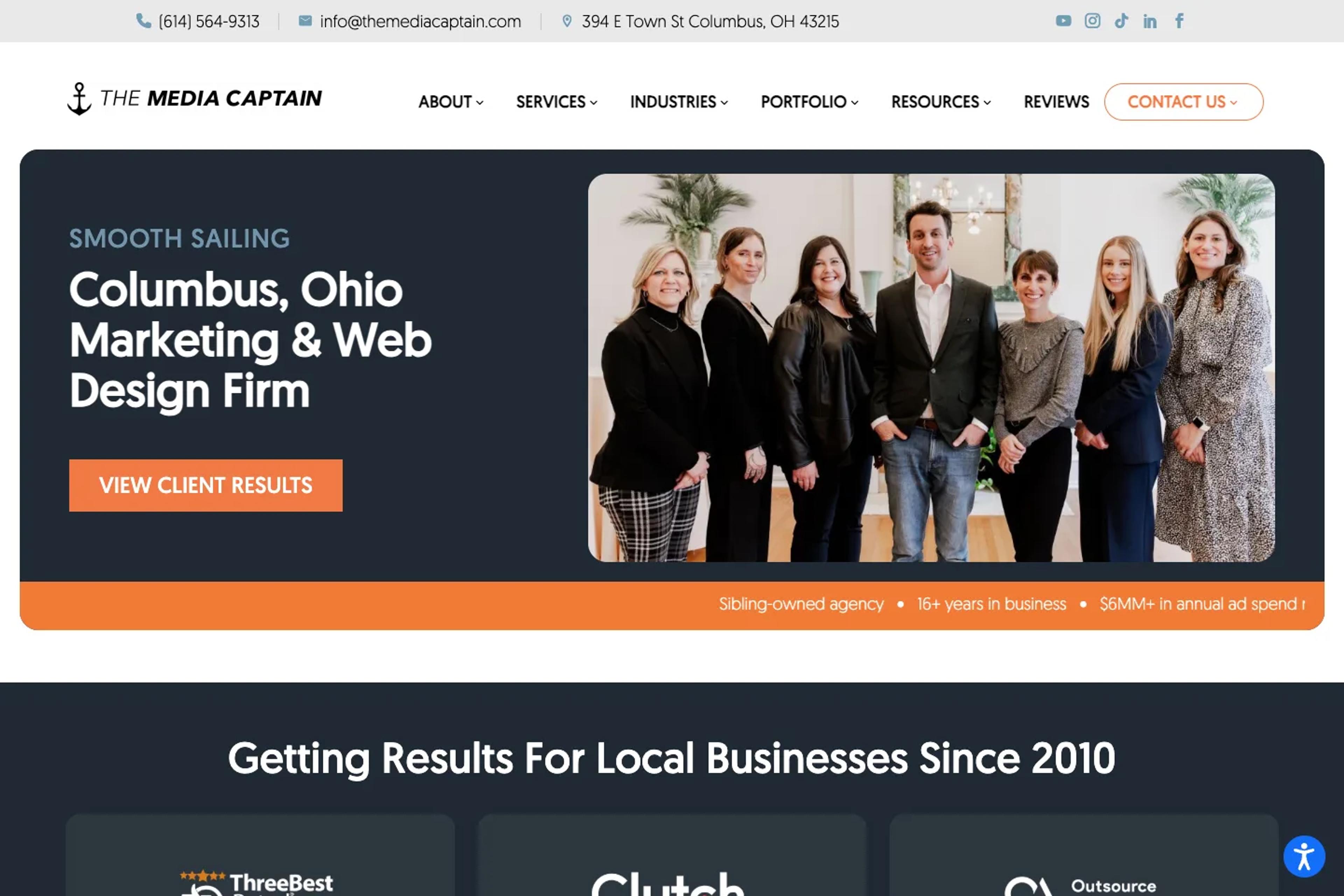 The Media Captain website homepage