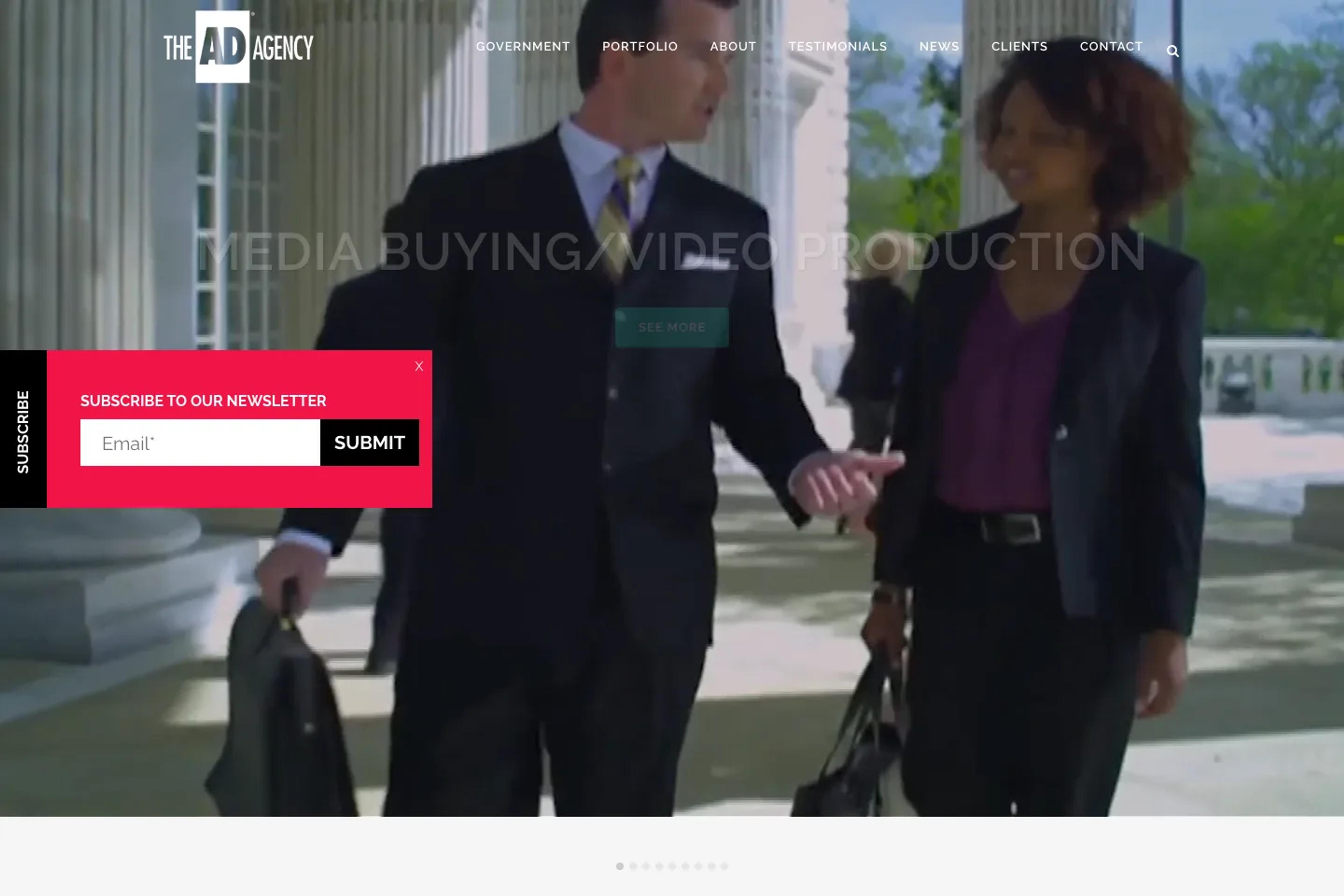The AD Agency website homepage