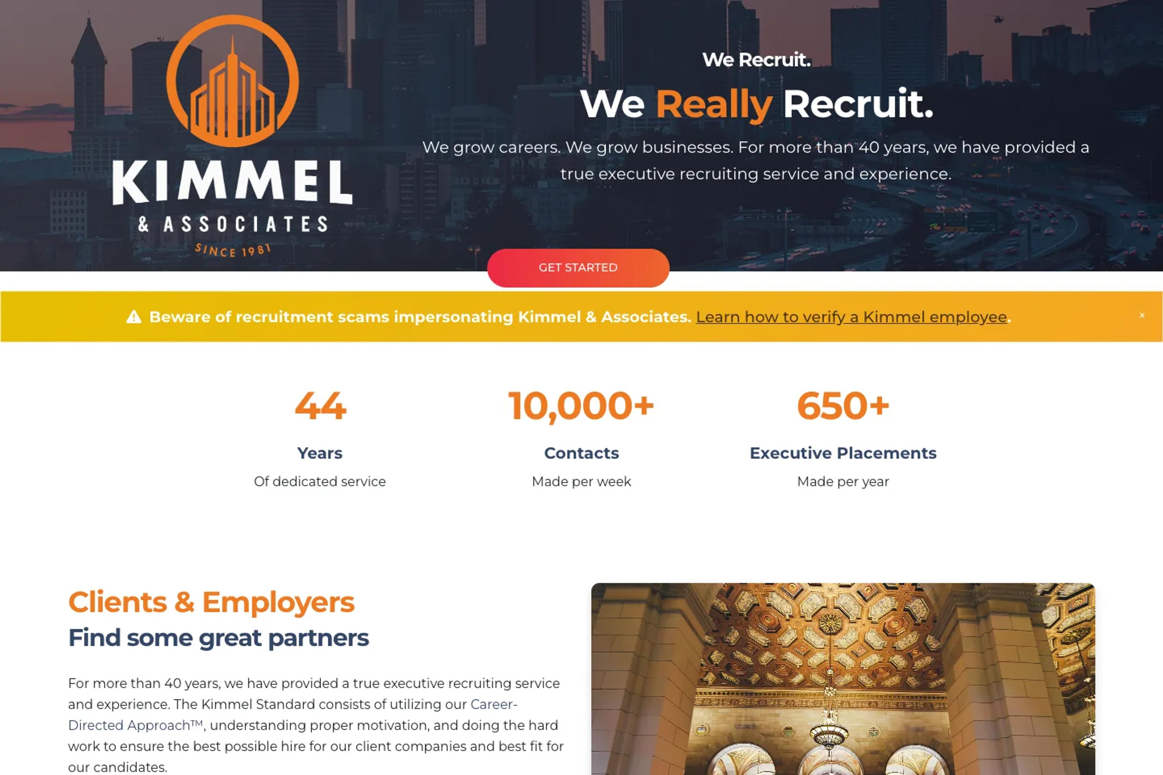 Kimmel & Associates website homepage