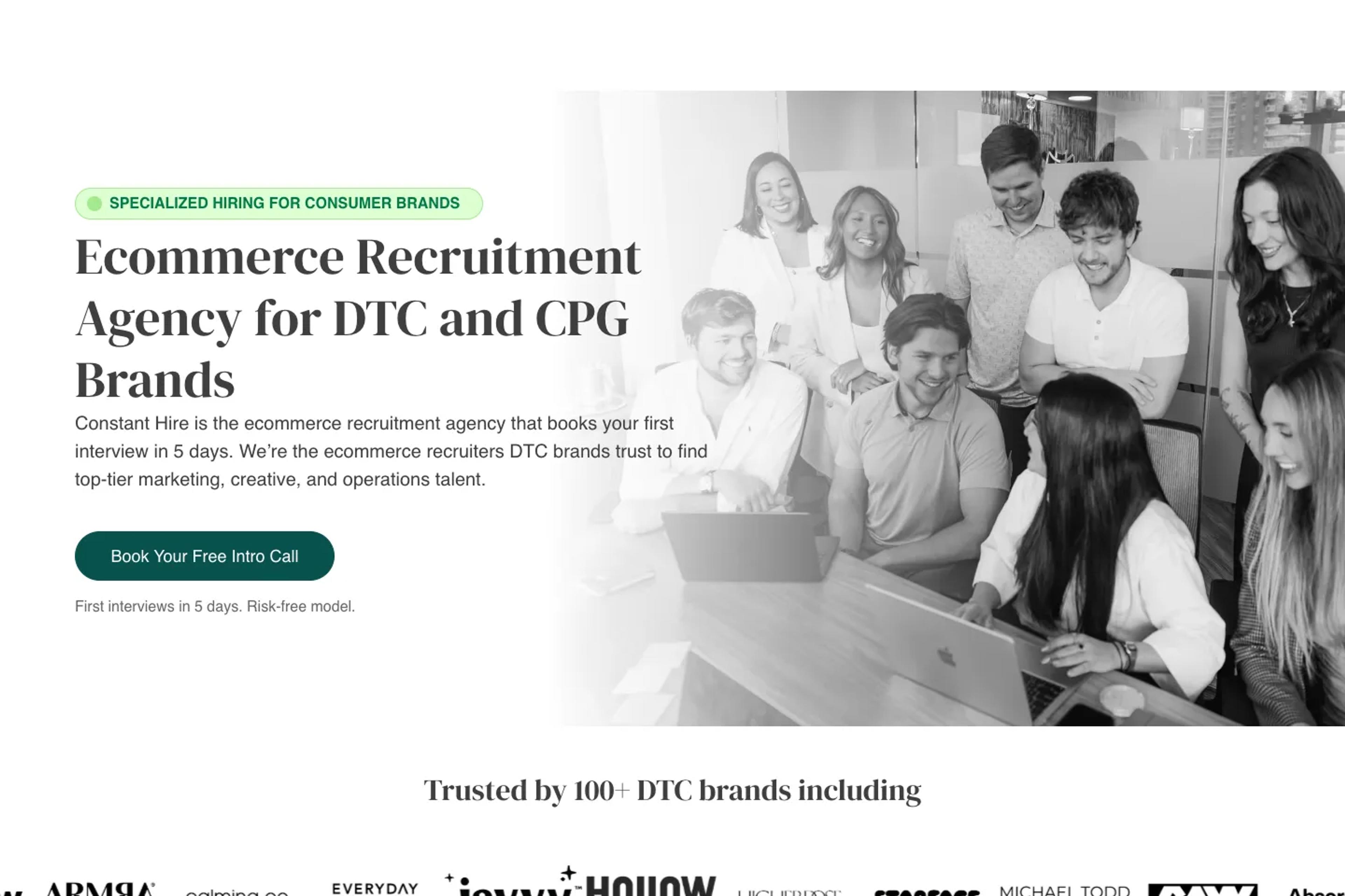 Constant Hire website homepage