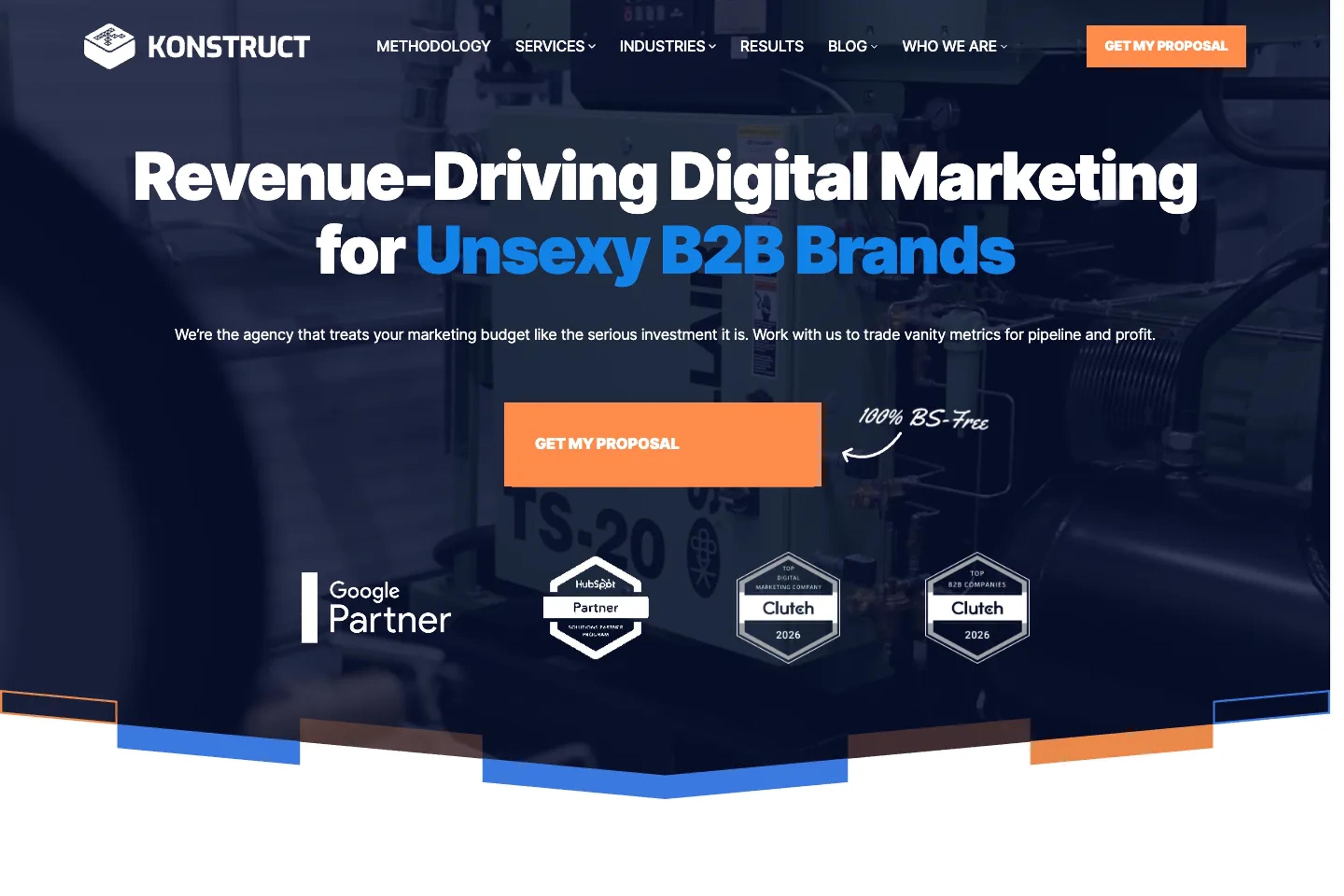 Konstruct Digital website homepage