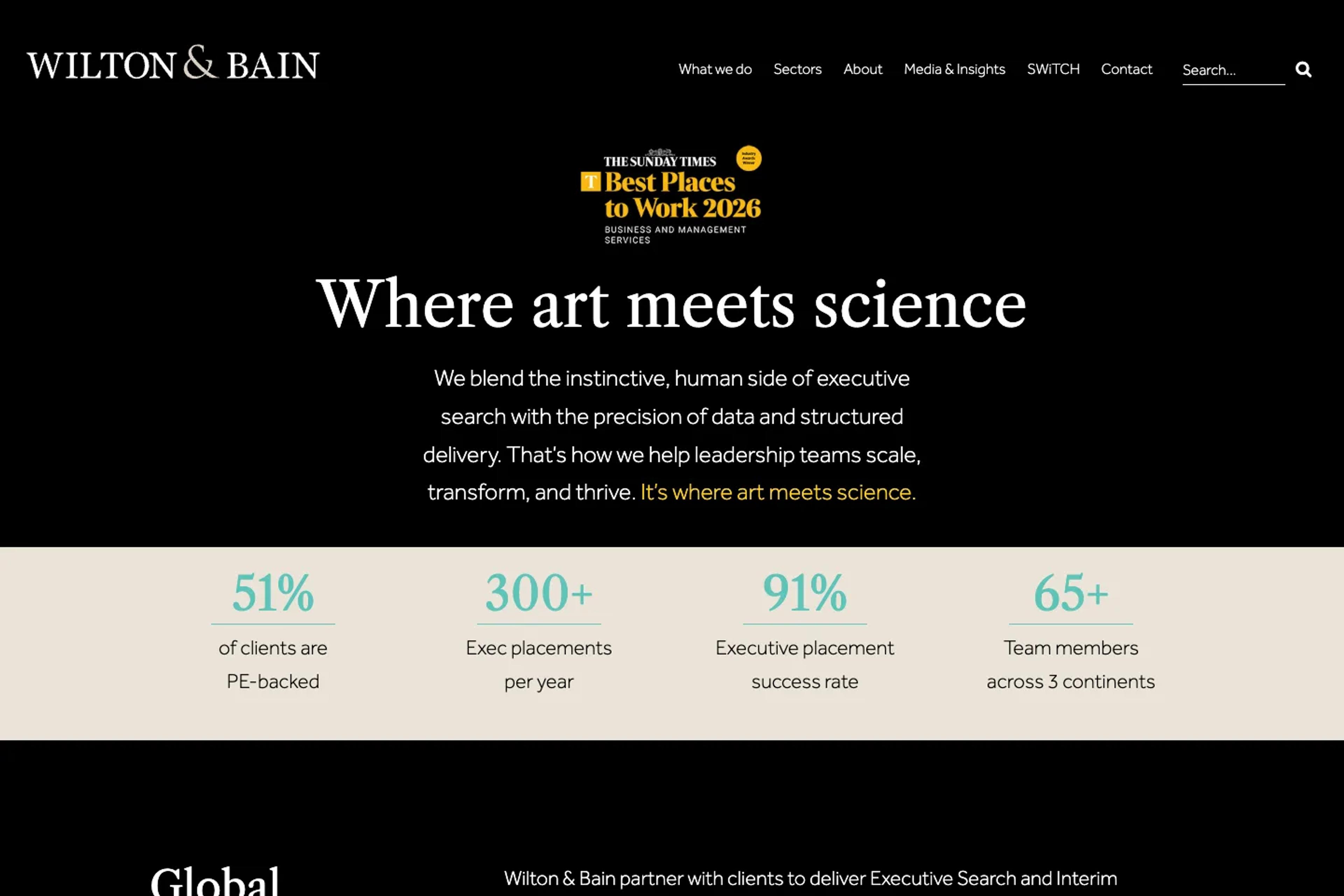 Wilton & Bain website homepage