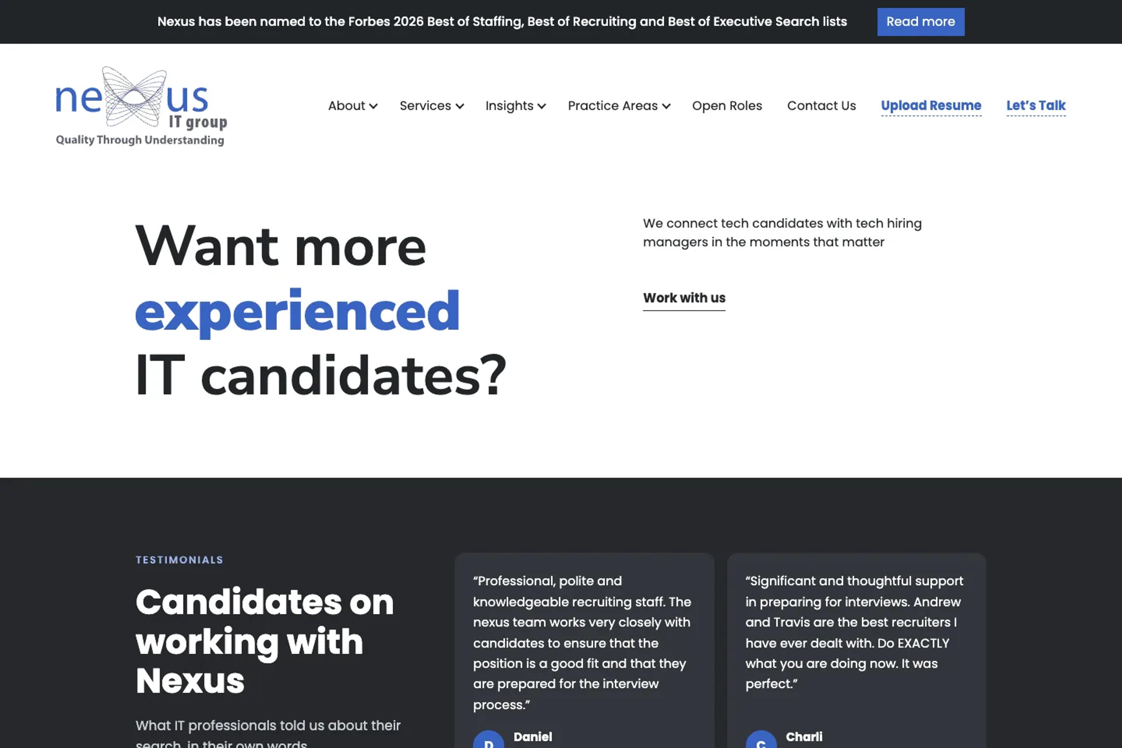Nexus IT Group website homepage