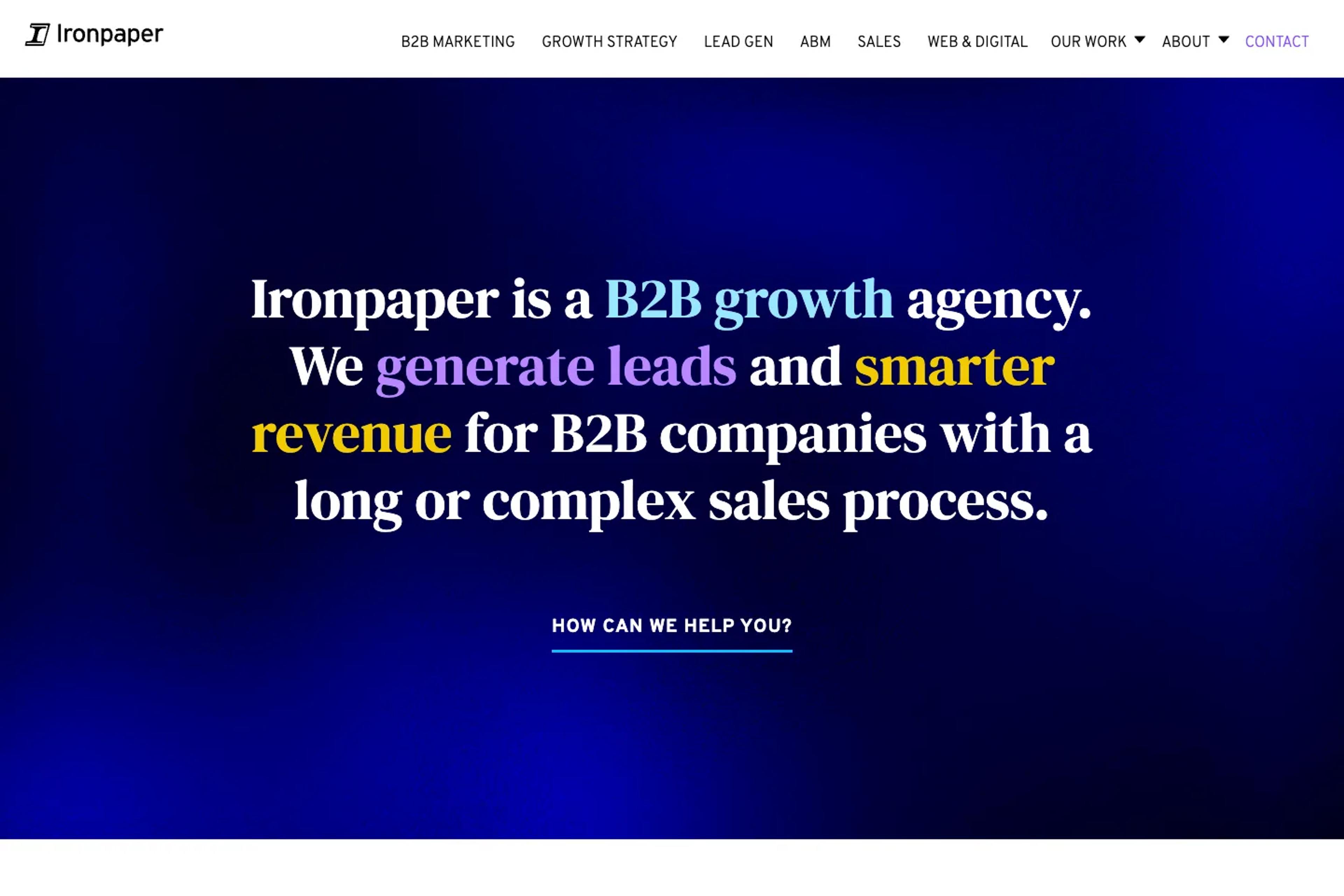 Ironpaper website homepage