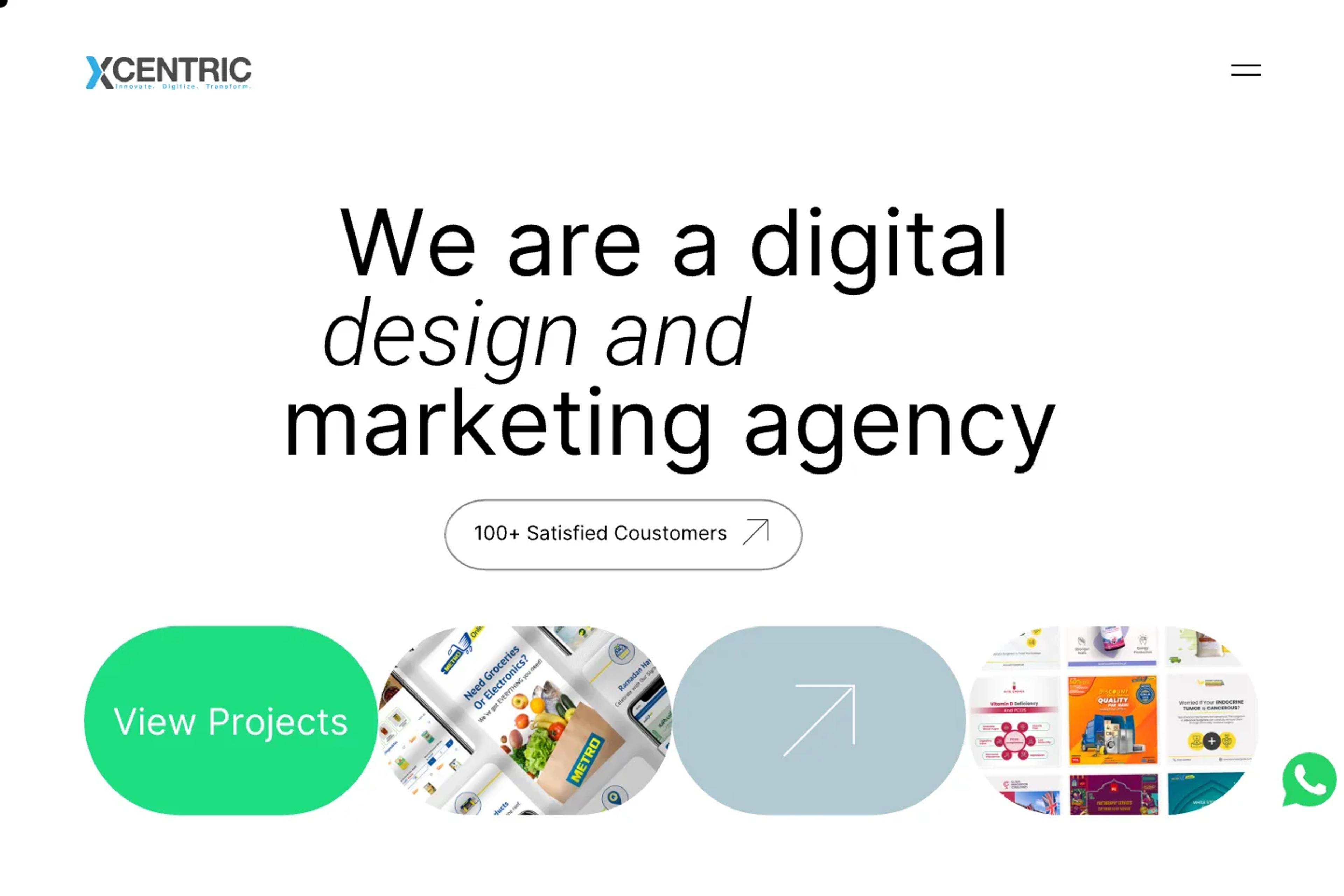 Xcentric Services website homepage
