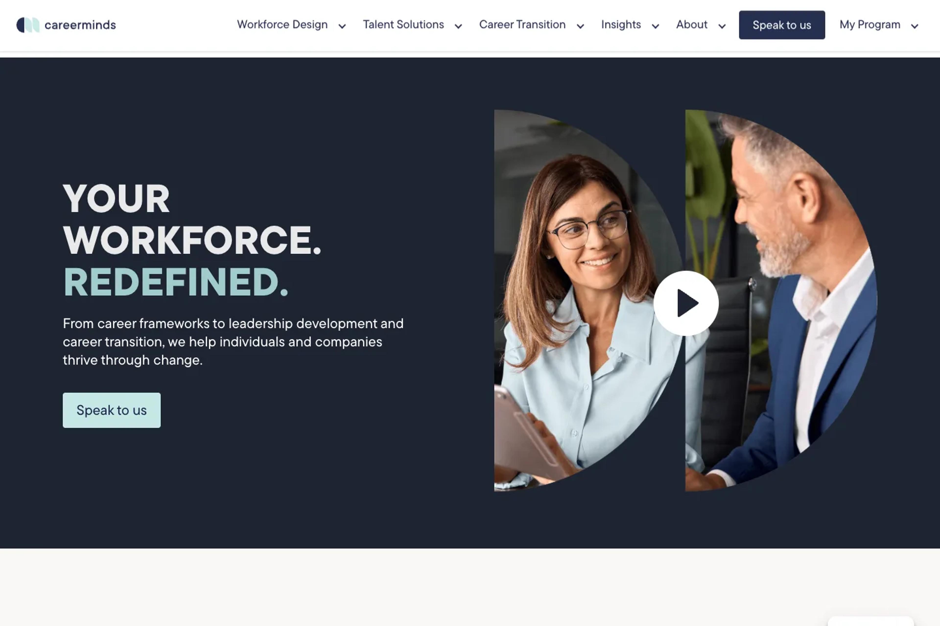 Careerminds website homepage