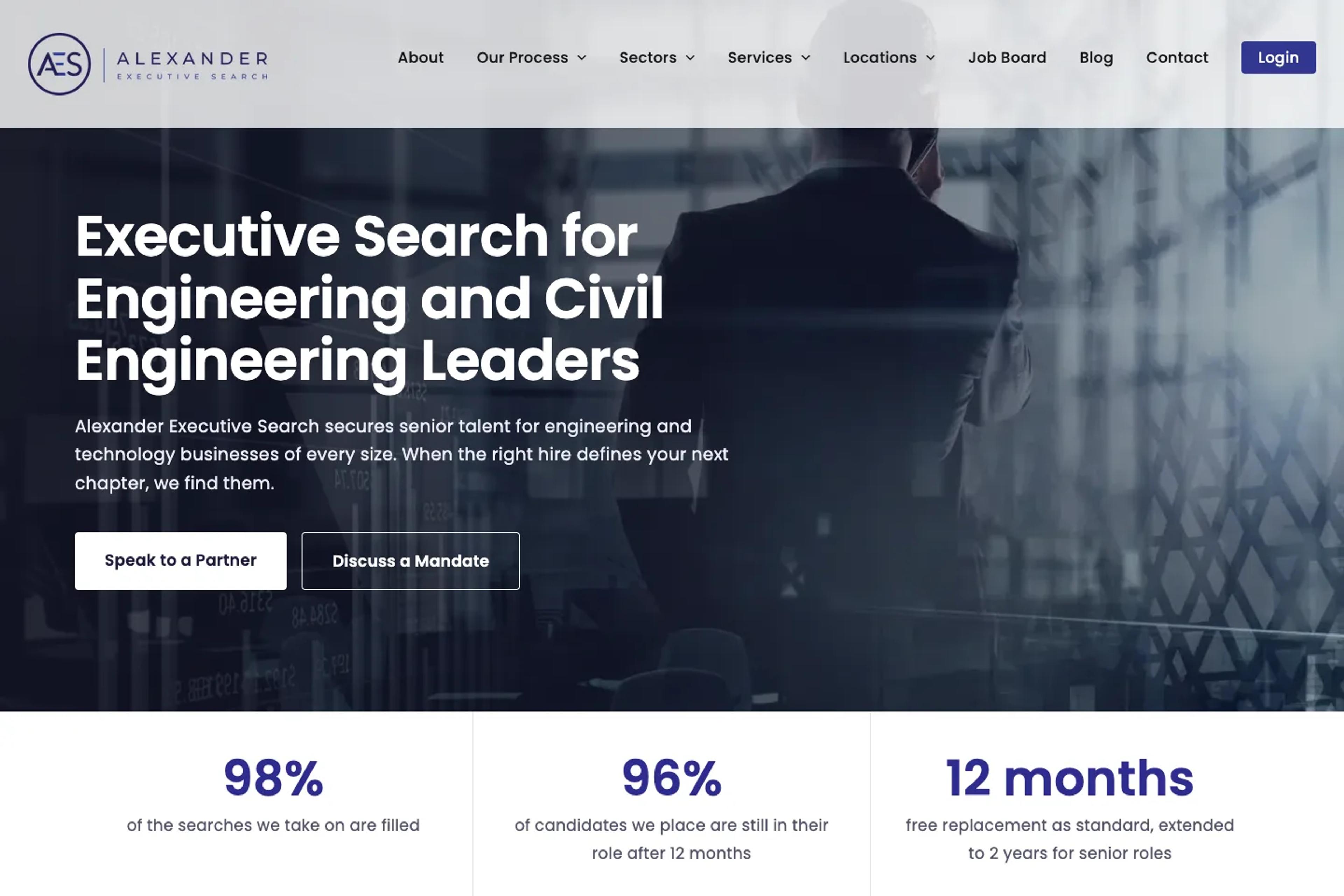 Alexander Executive Search website homepage