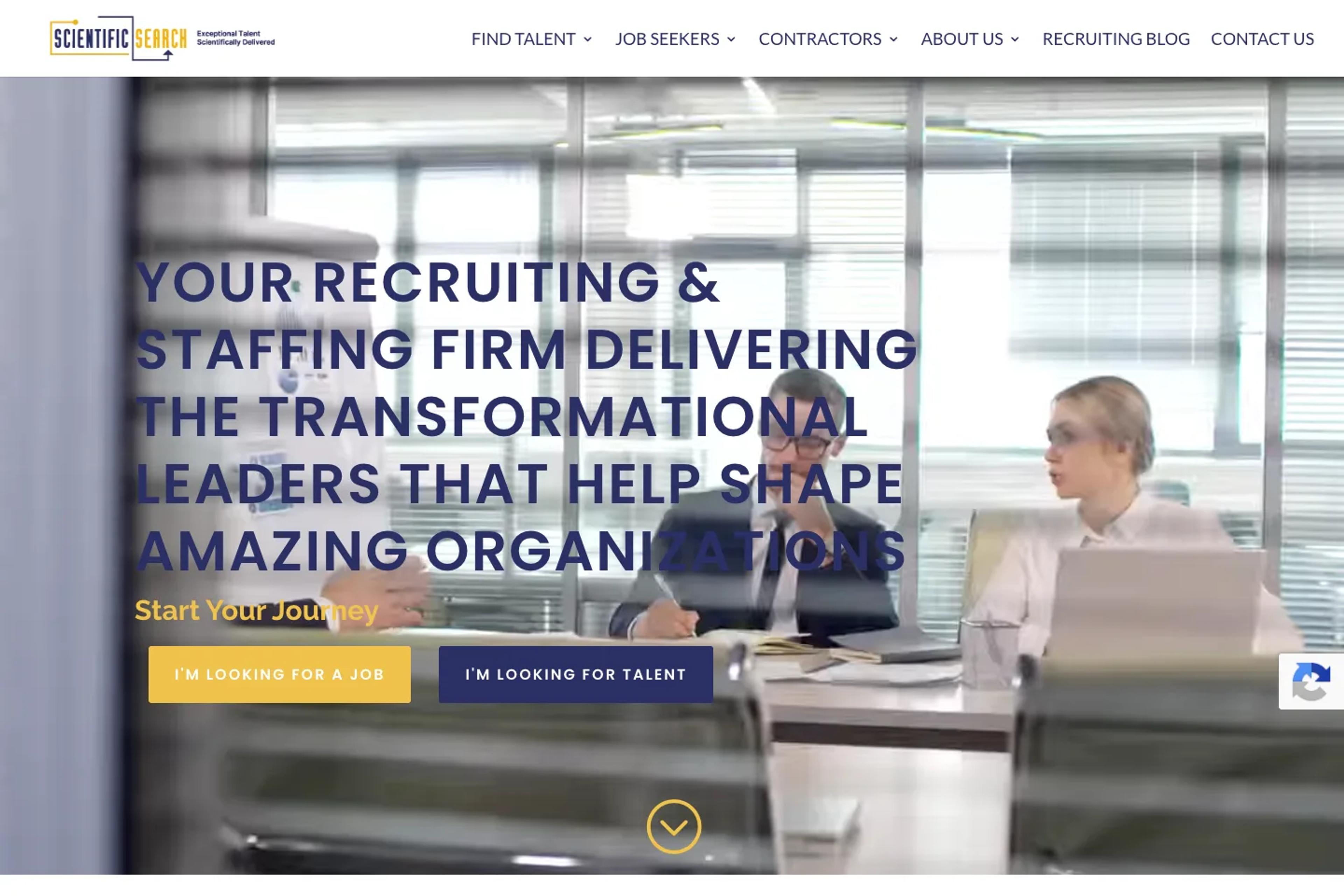 Scientific Search website homepage