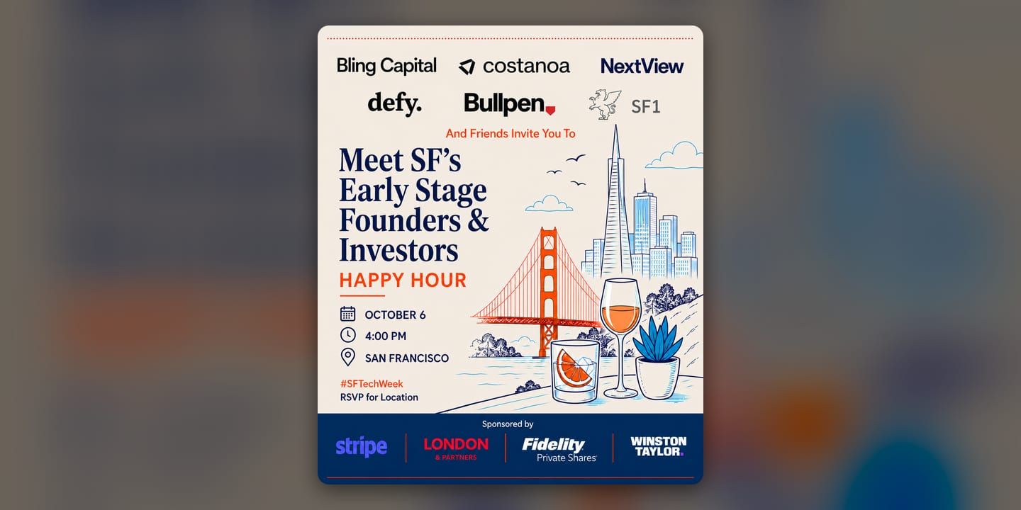 Event poster for Meet SF's Early Stage Founders and Investors