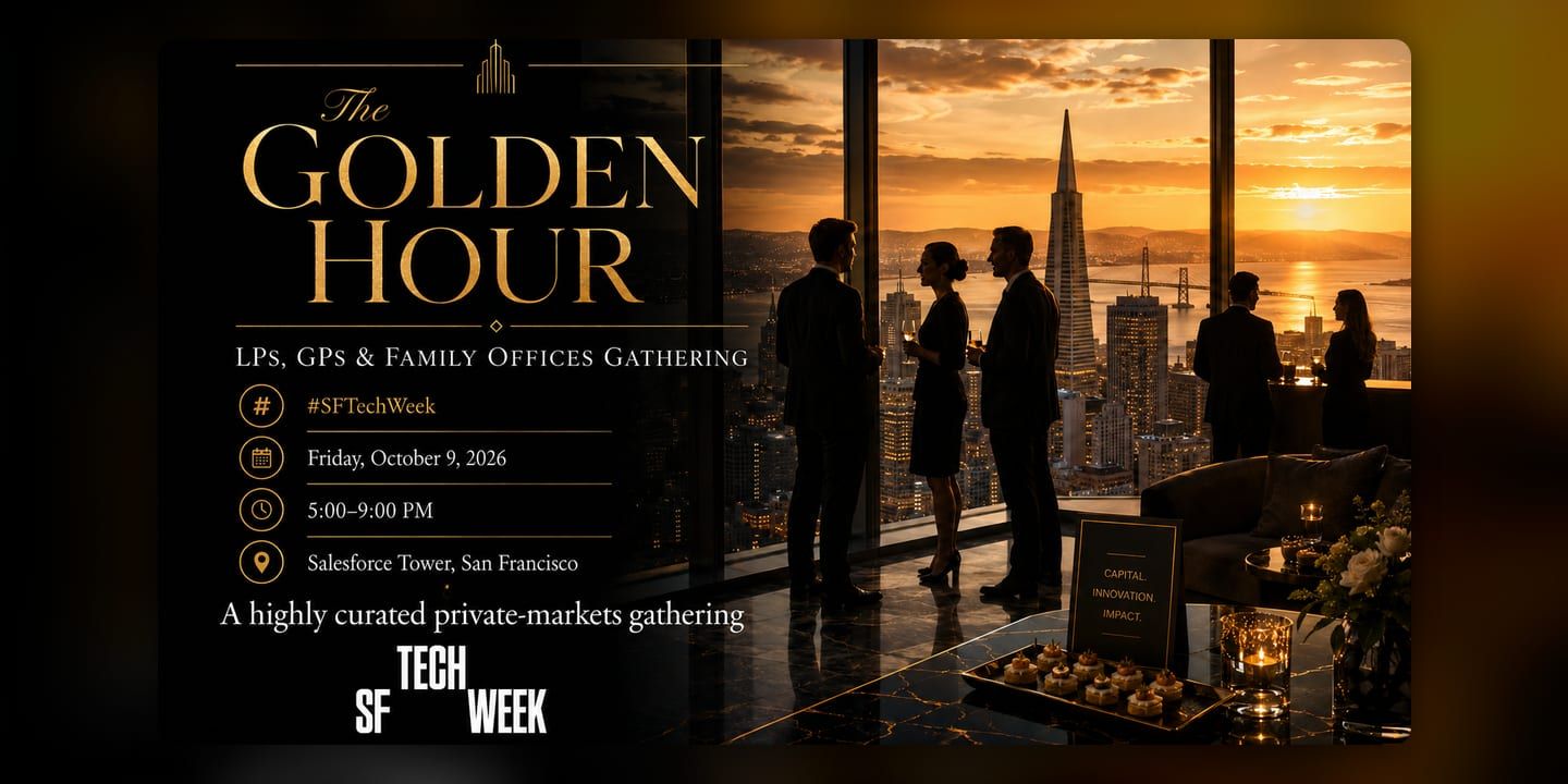 Event poster for The Golden Hour: LPs, GPs and Family Offices