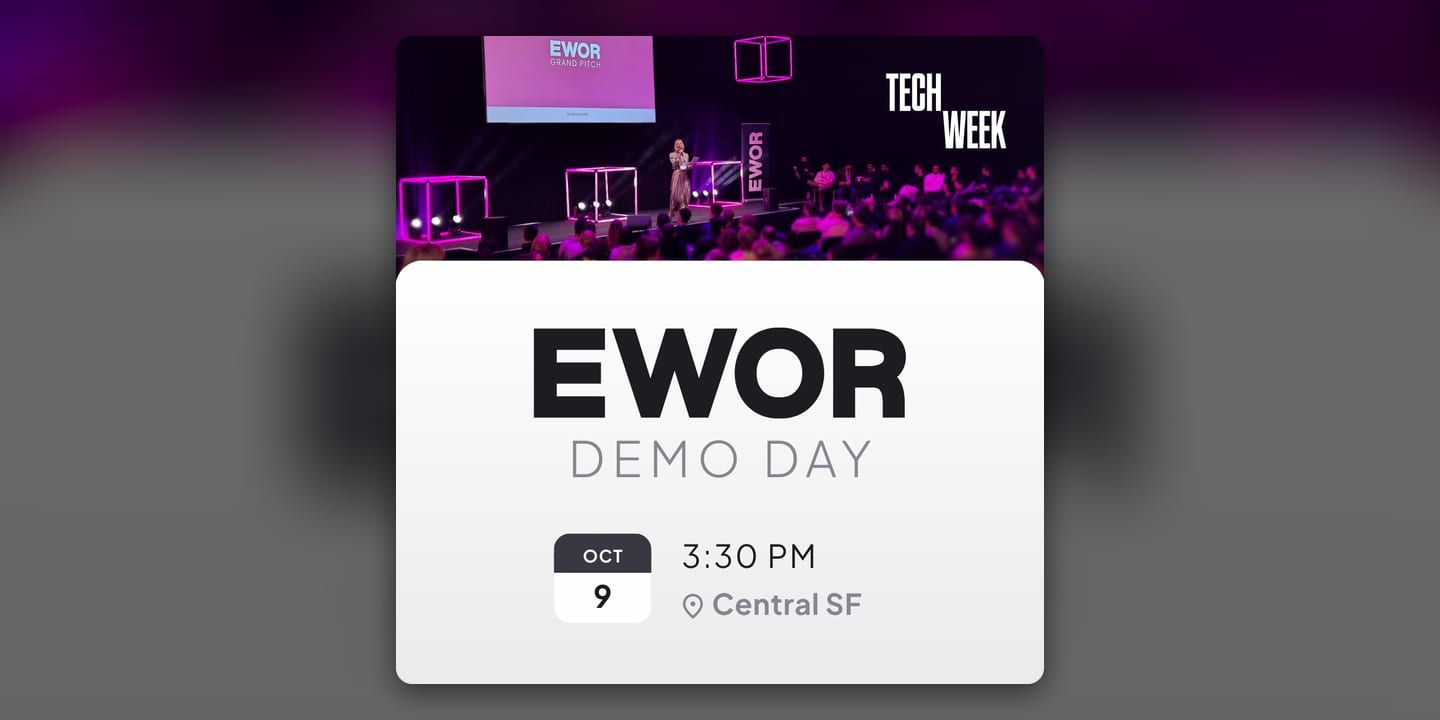 Event poster for EWOR Demo Day