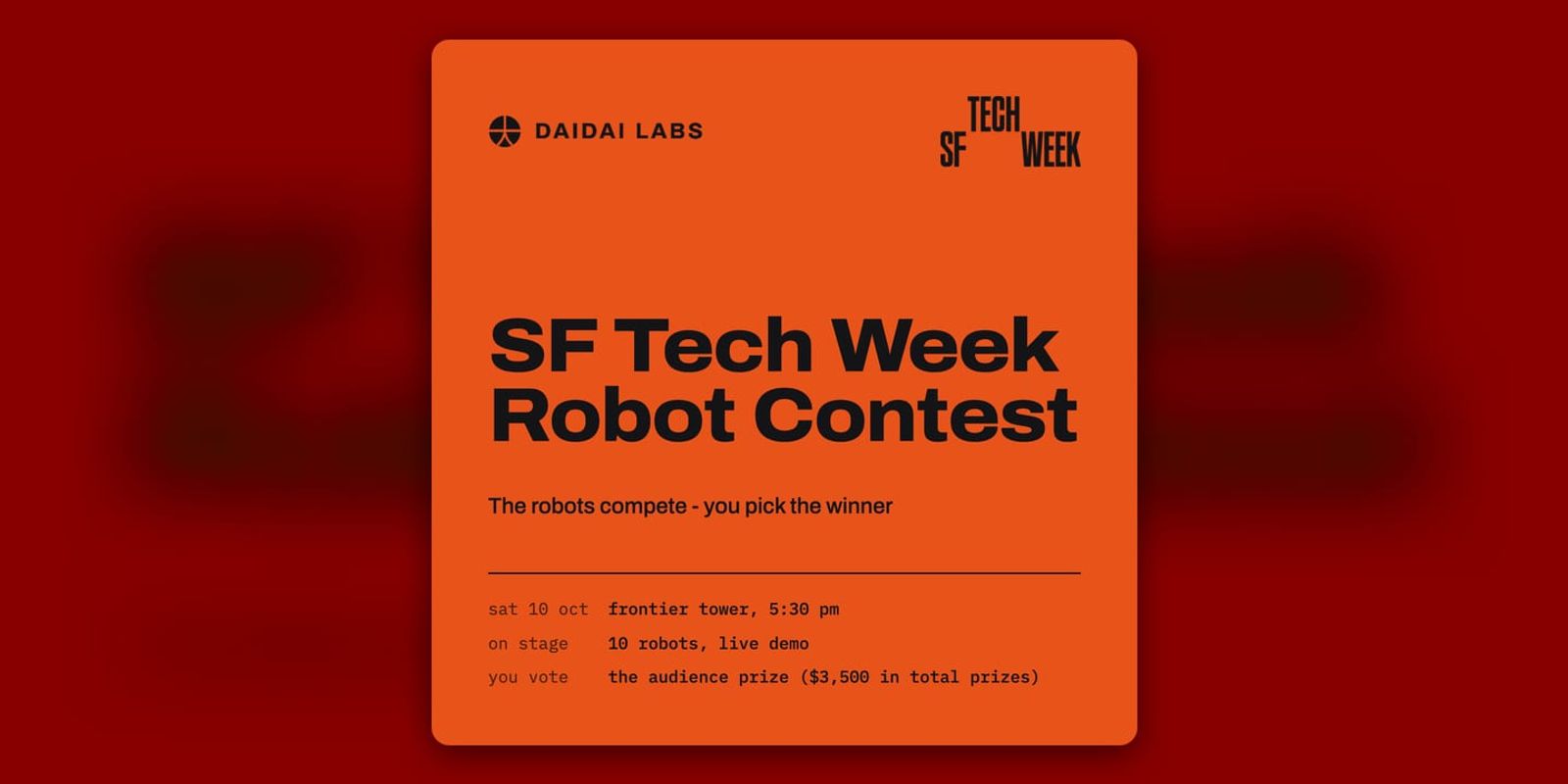 Event poster for The Robot Contest + Afterparty