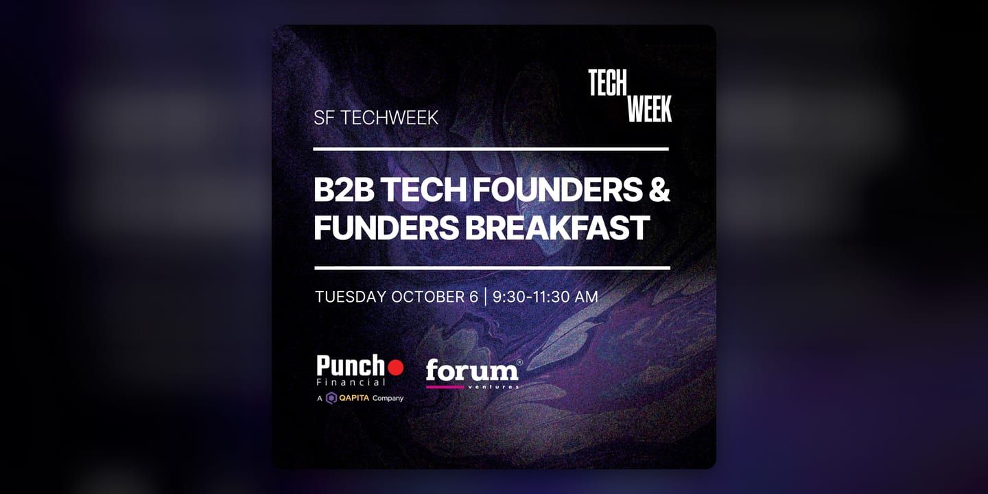 Event poster for Early-Stage B2B Tech Founders & Funders Breakfast