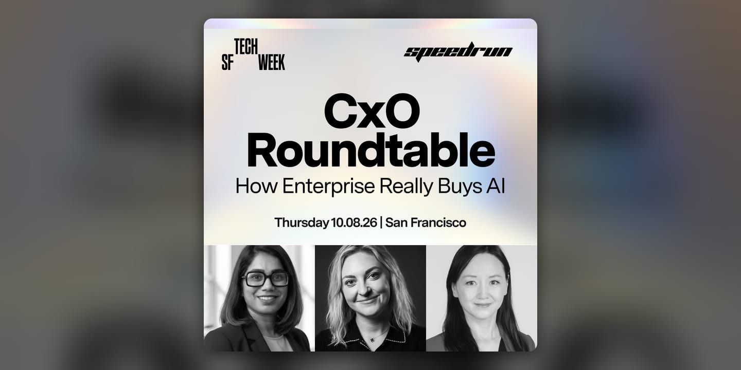Event poster for CxO Roundtable: How Enterprise Really Buys AI