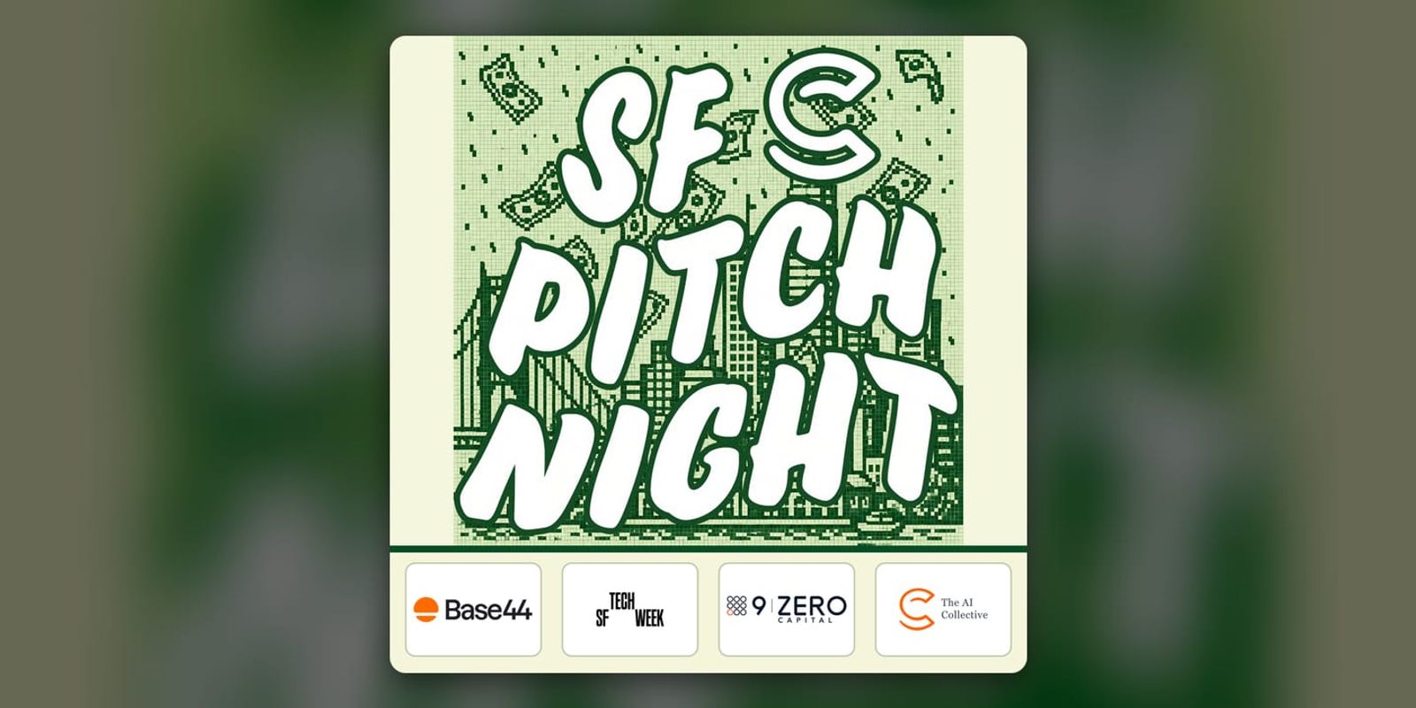 Event poster for SF Pitch Night by the AI Collective