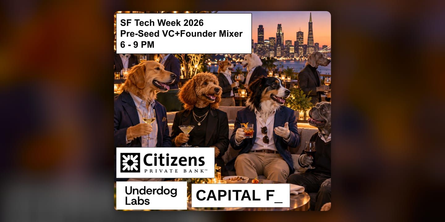 Event poster for Pre-Seed VC + Founder Mixer