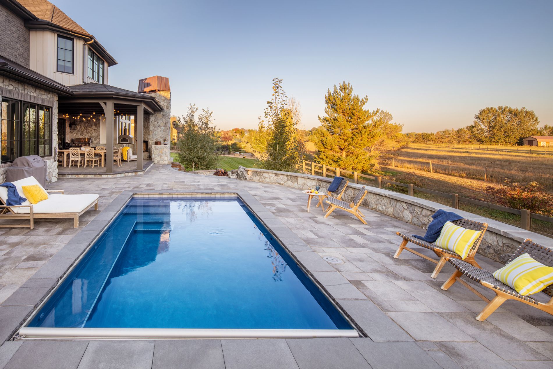 Swimming Pool with paver pool deck
