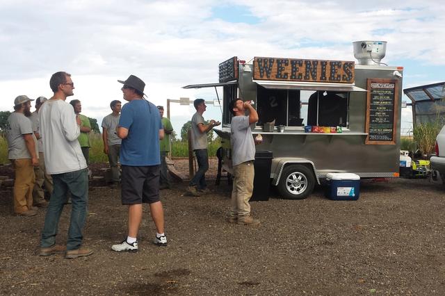 Food truck party with employees