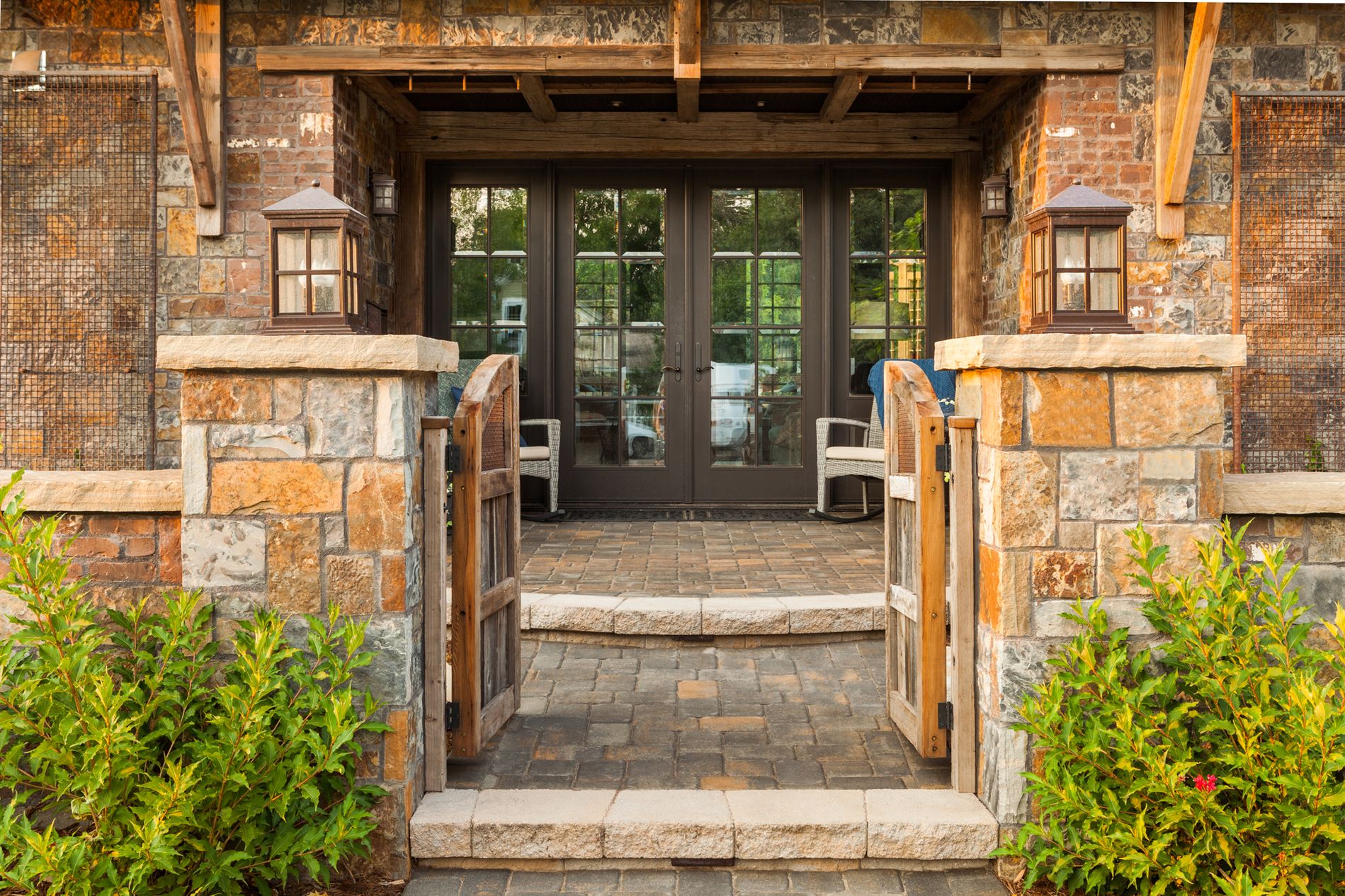 Courtyard Gates with Paver Front Entrance