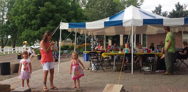 Kids having fun at company party