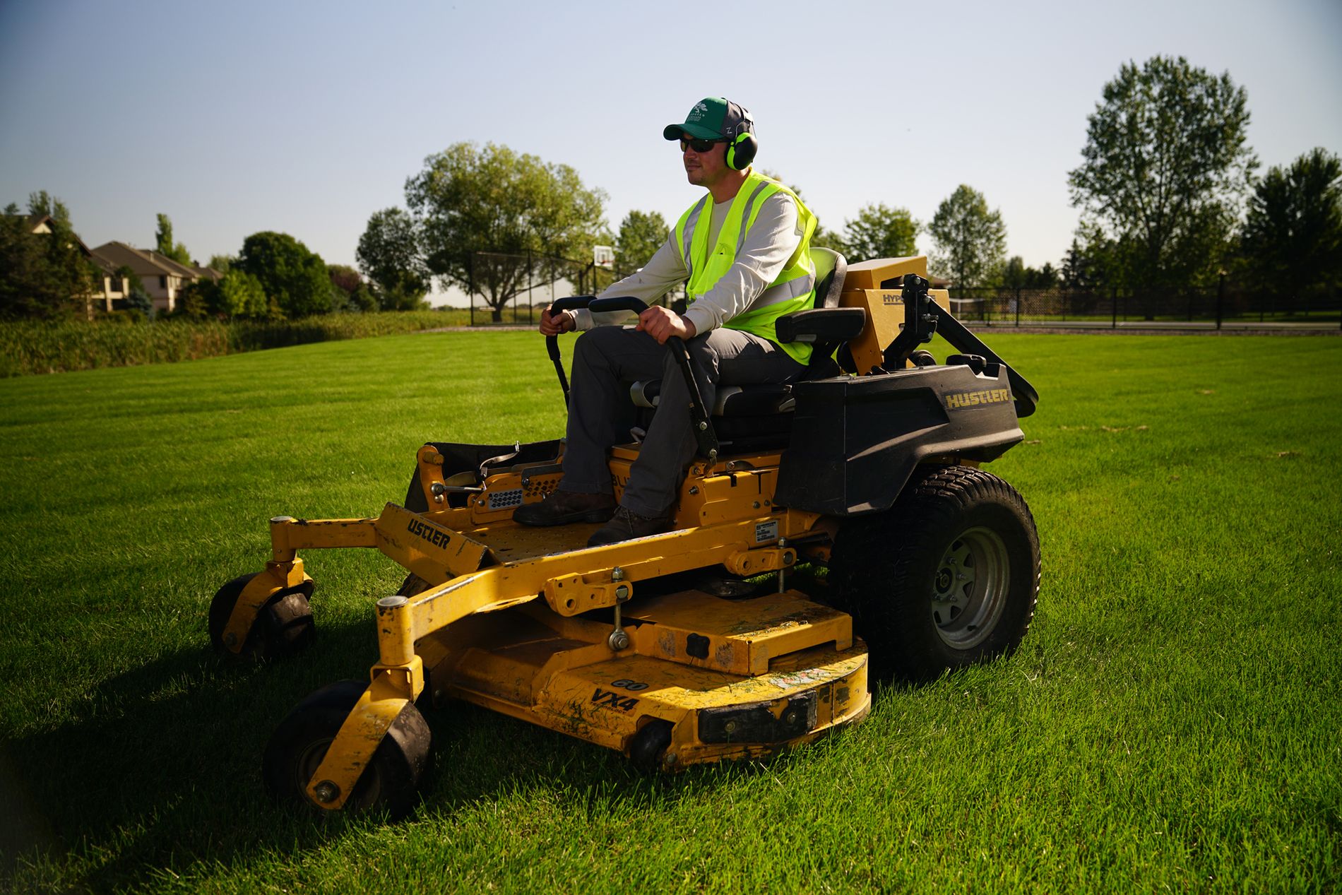 Commercial Mowing with Hustler Mower