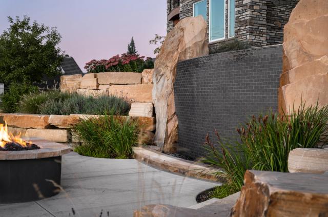 fire-feature-outdoor living- water feature-patio