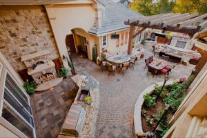 A beautiful outdoor space with a kitchen