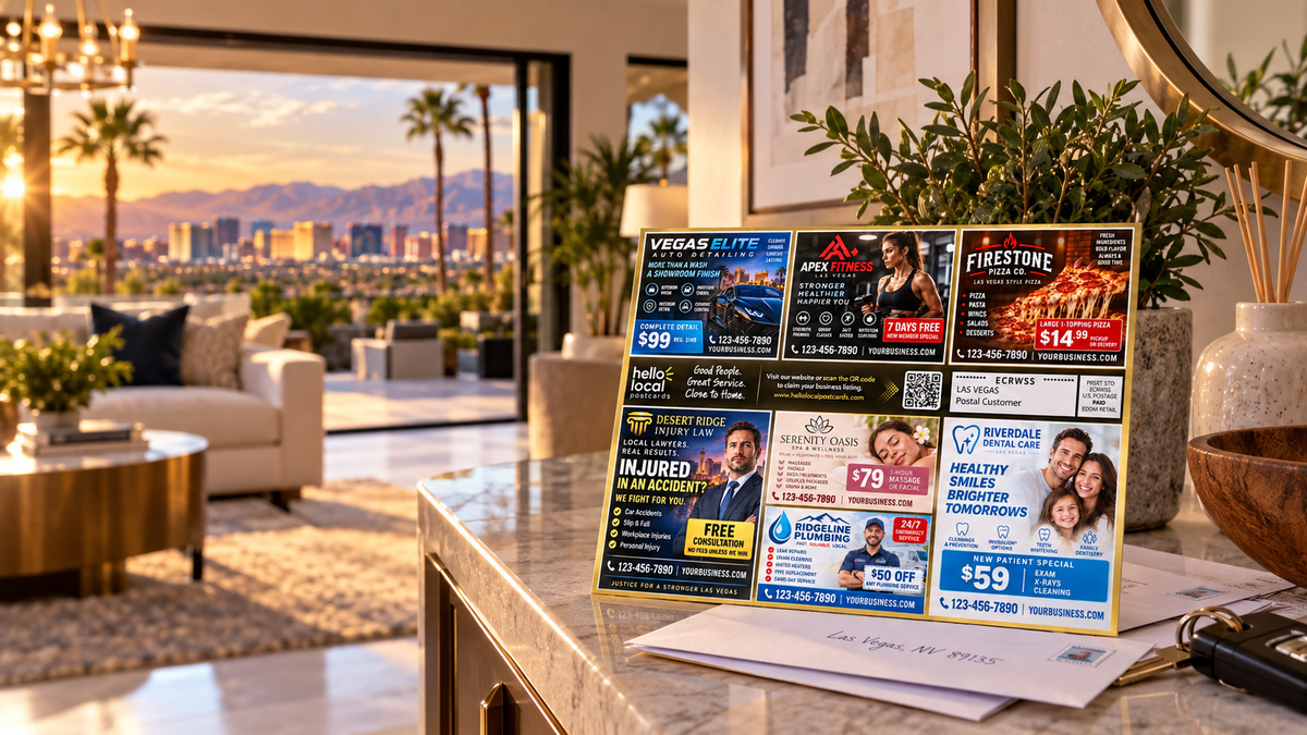 Direct mail advertising cost planning for a Las Vegas business