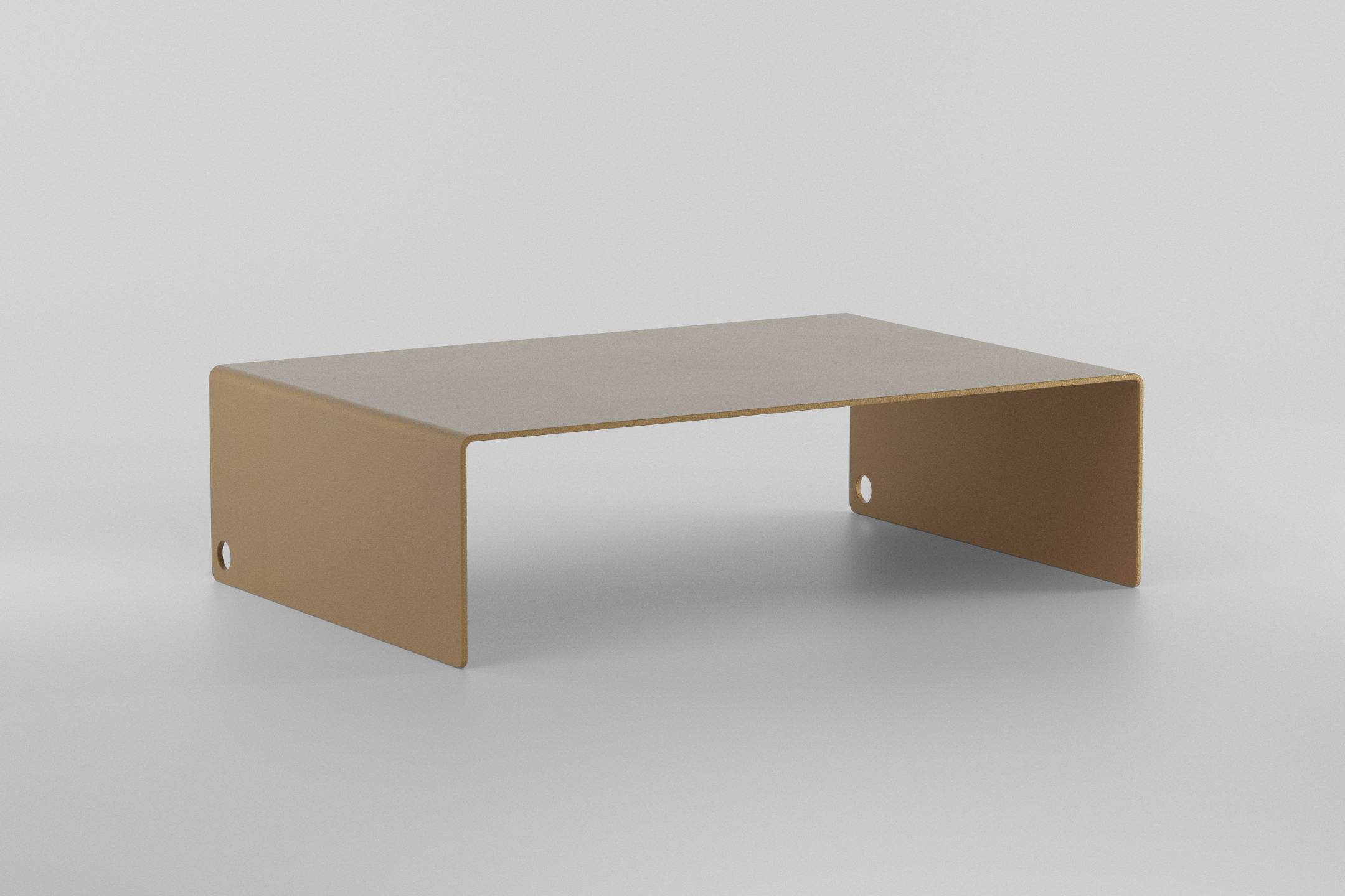 The Monitor Stand - brown beige front view