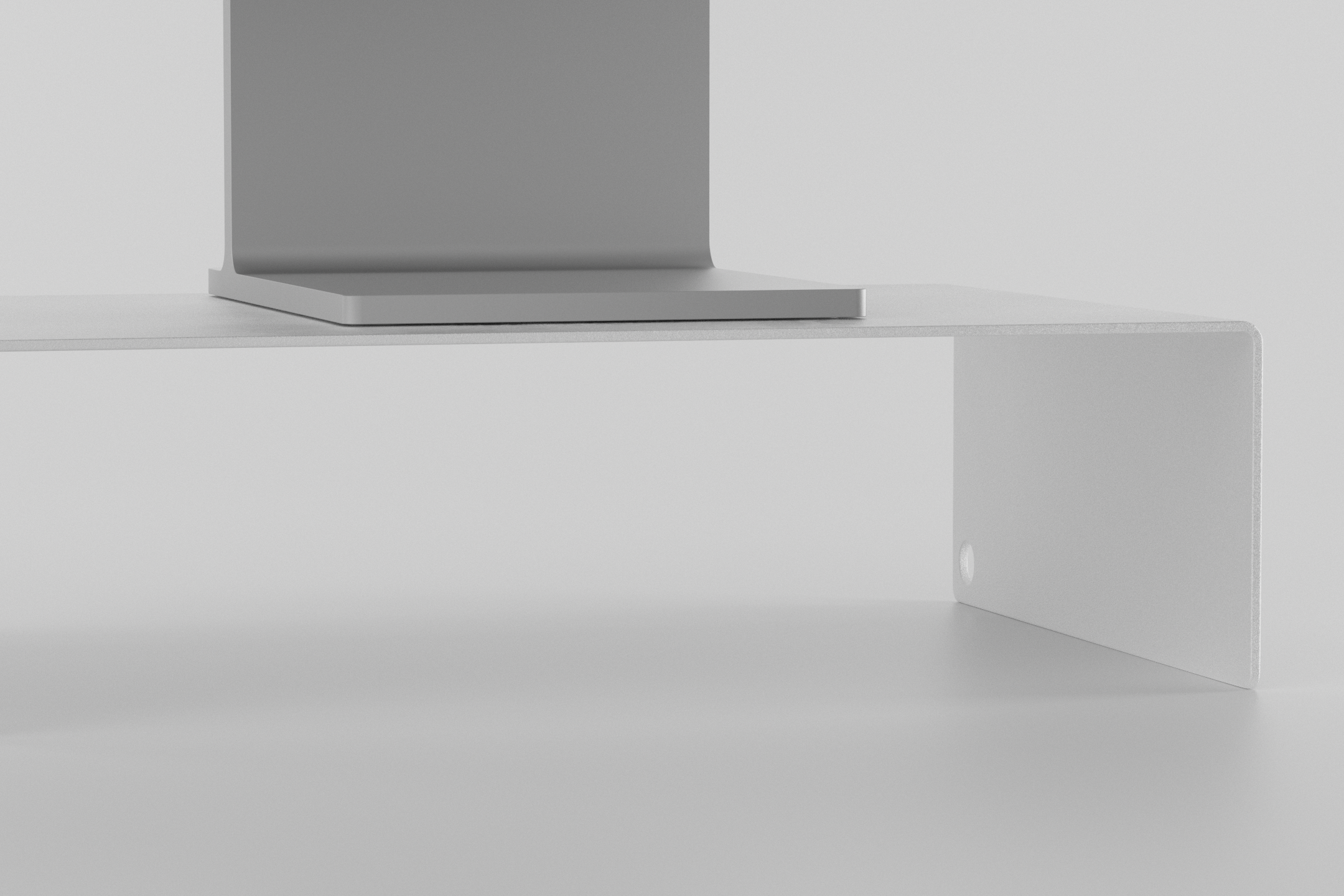 The Monitor Stand - white with display on it