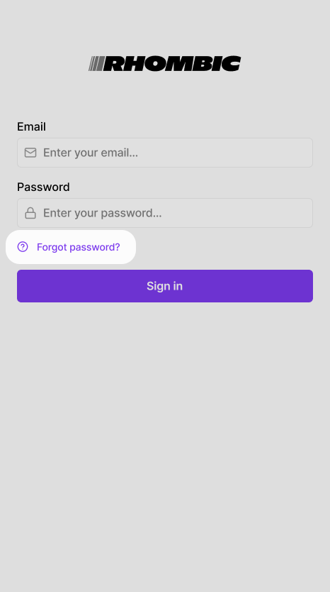 Login page with "Forgot password?" option
