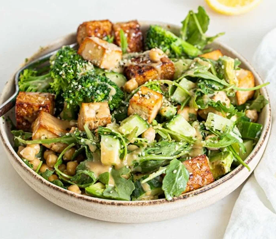 vegan chickpea salad | high protein salad