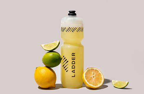 ladder hydration bottles with lemons and limes